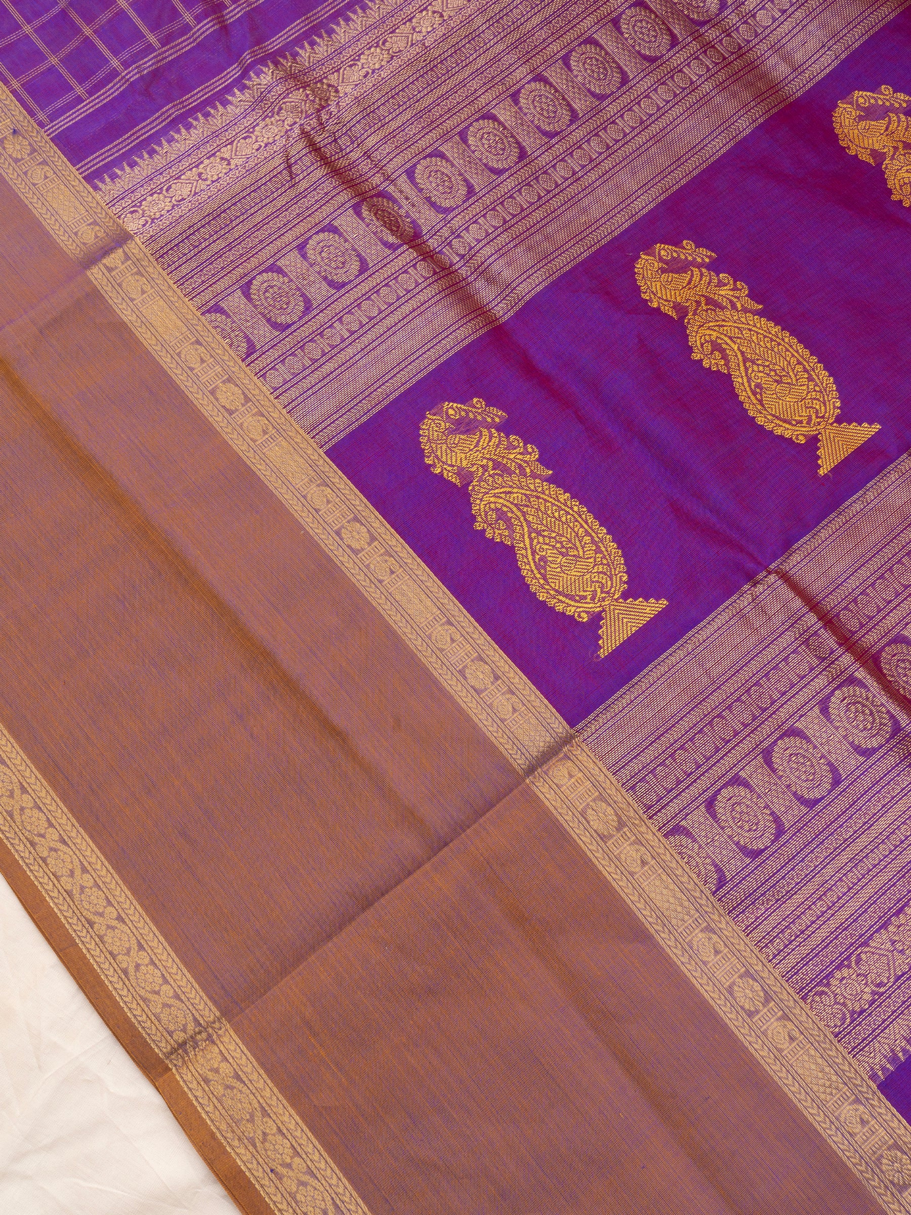 Vadamalli kattam long border/ Silk Cotton Saree CLSA10895