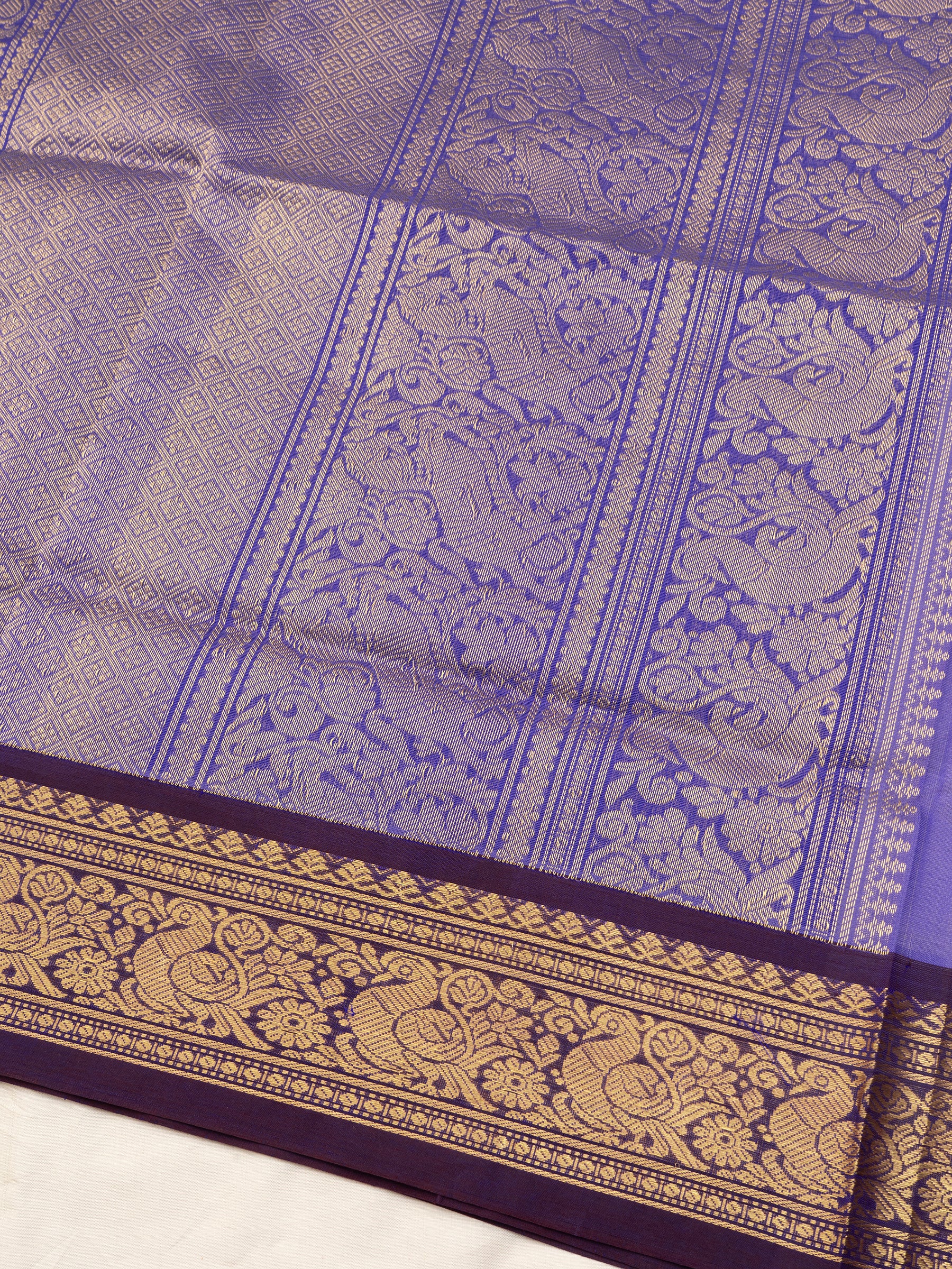 December poo color and brown unusual korvai / Silk Cotton Saree CLSA10896