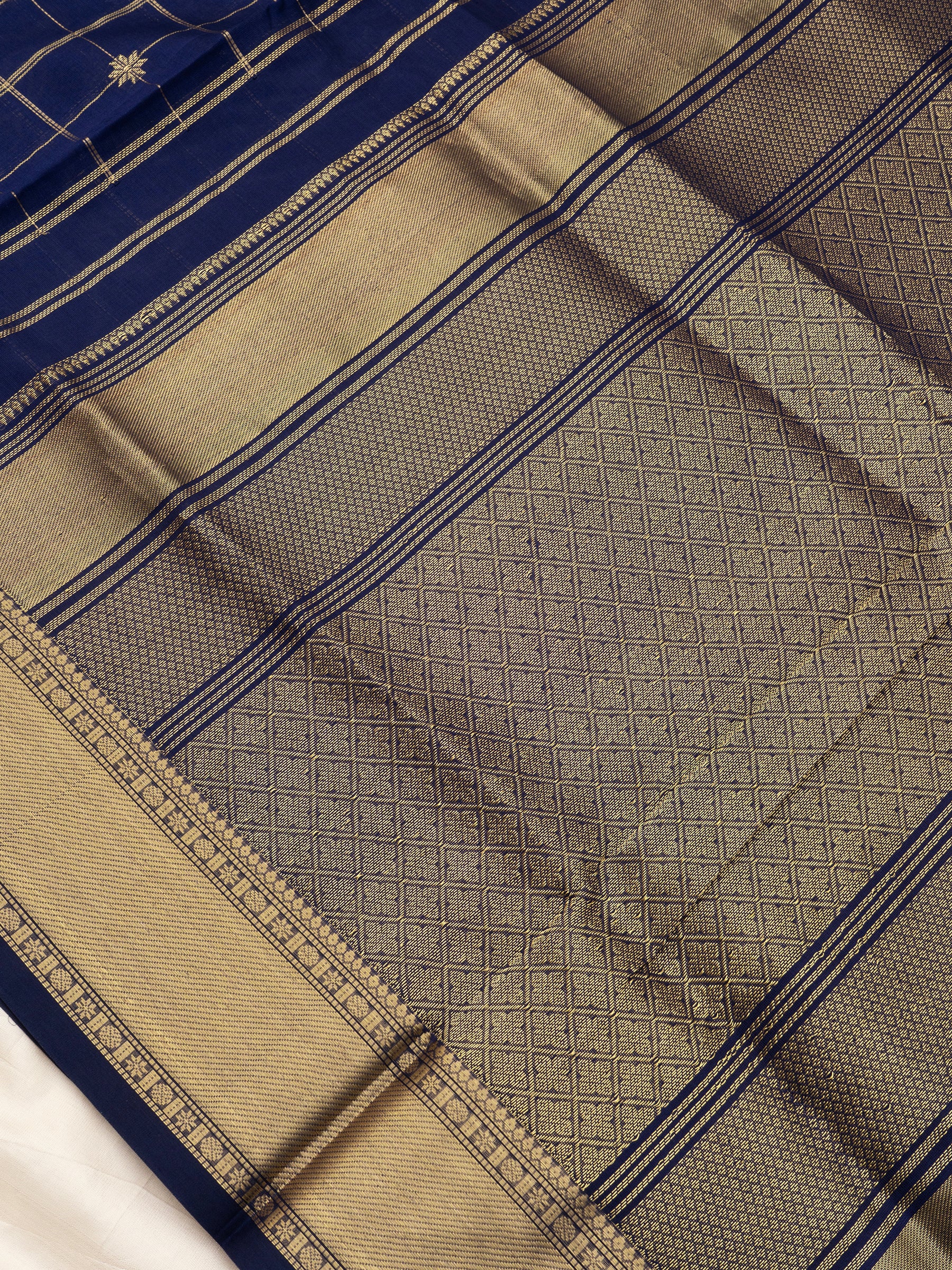 Deep blue kattam butta / Premium Silk Cotton Saree CLSA10905