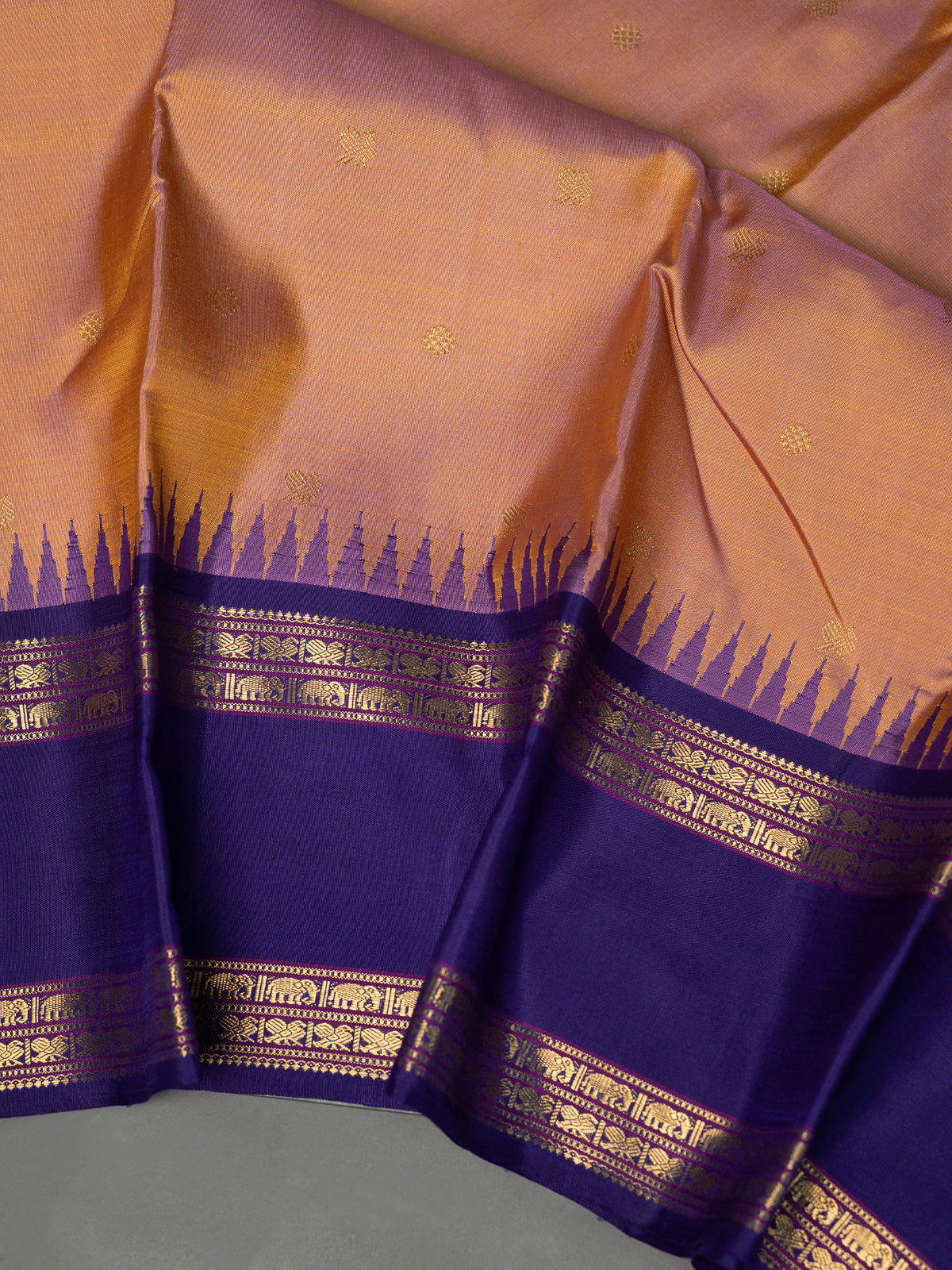 Vintage style Korvai Pure Kanjipuram Silk Saree CLSA10973
