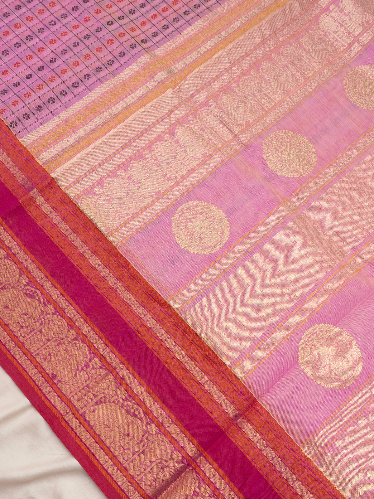 Pastel pink lakshambutta/ Silk Cotton Saree CLSA11849