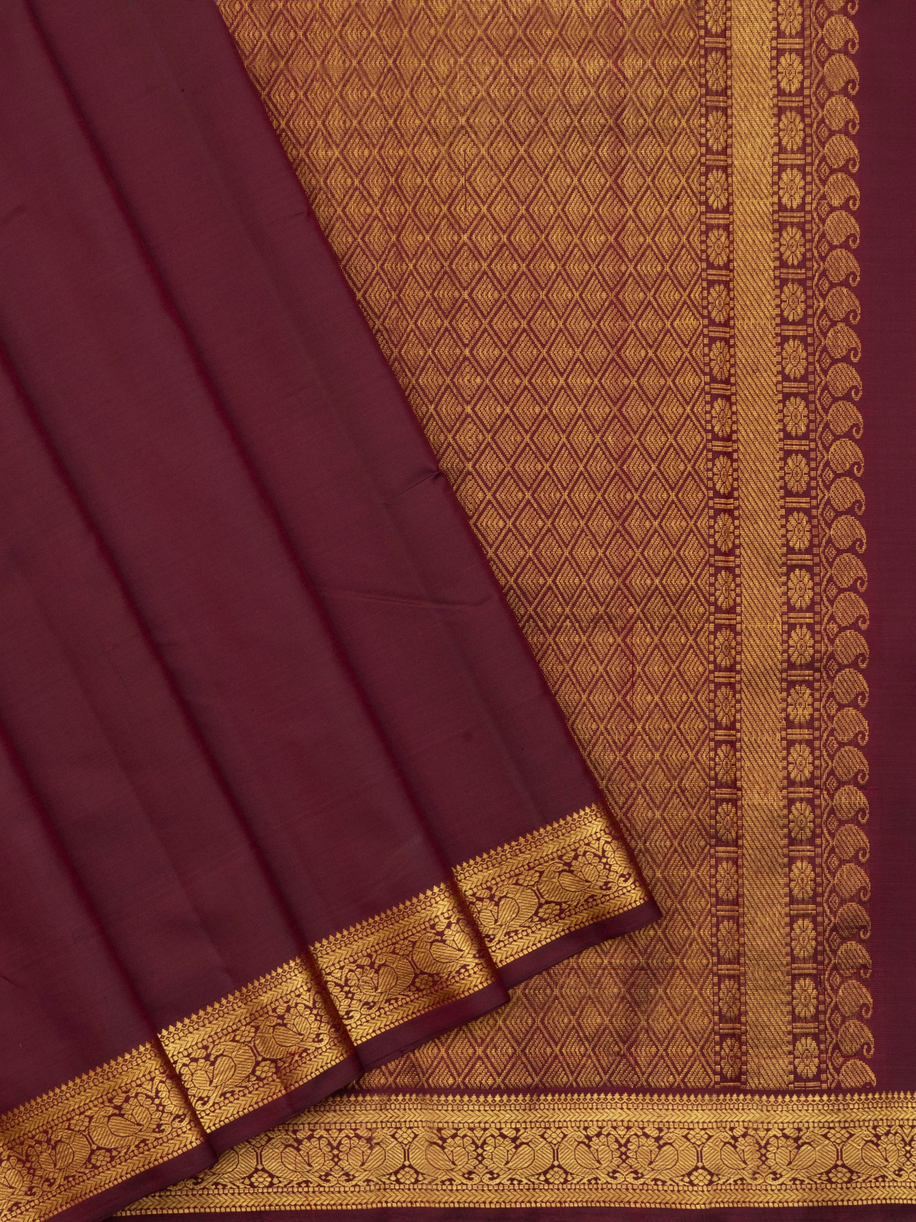 Deep Araku small border/ Arani Silk Saree