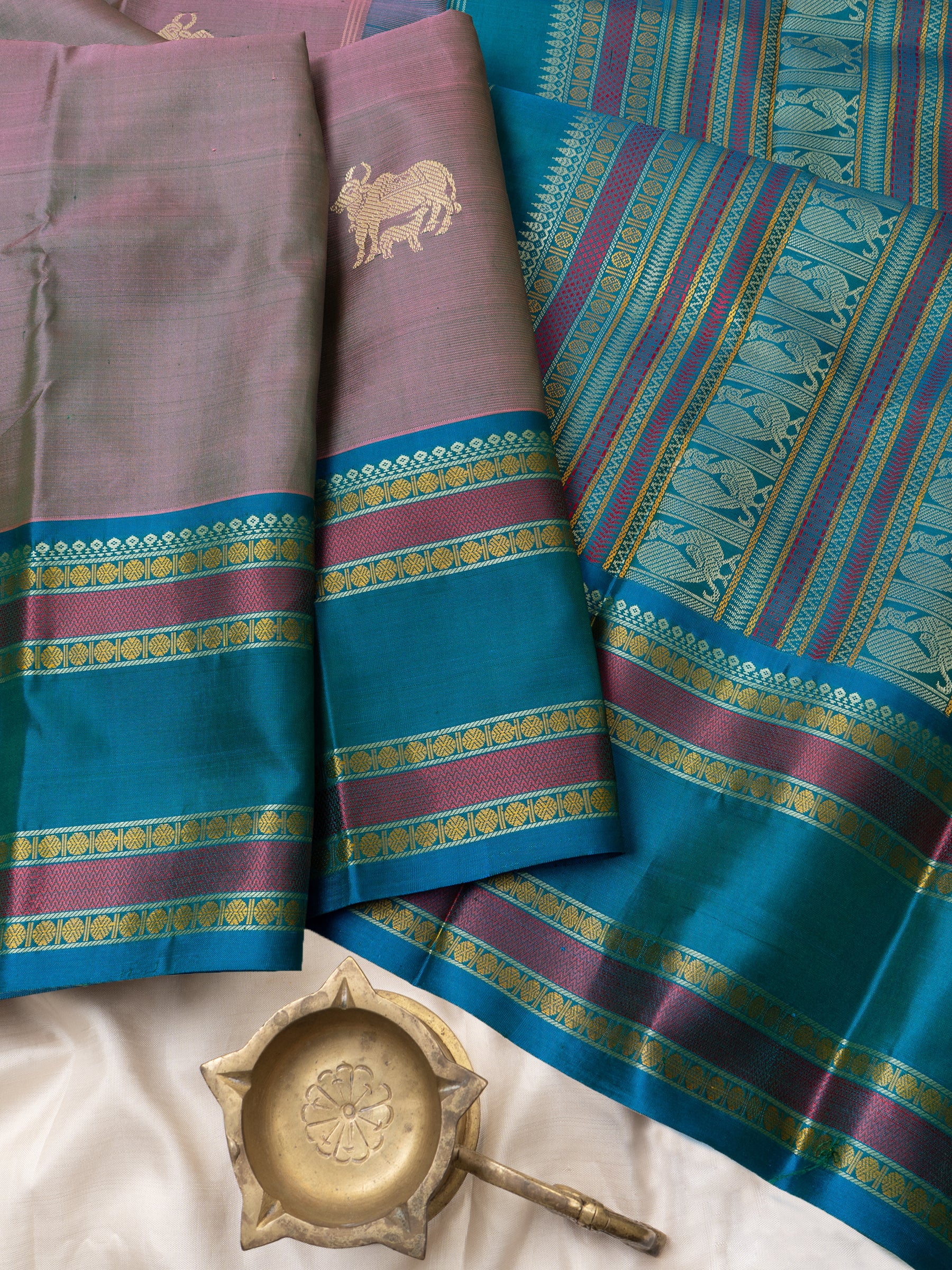 Lavender shot rama green/ special edition kanjipuram silk CLSA