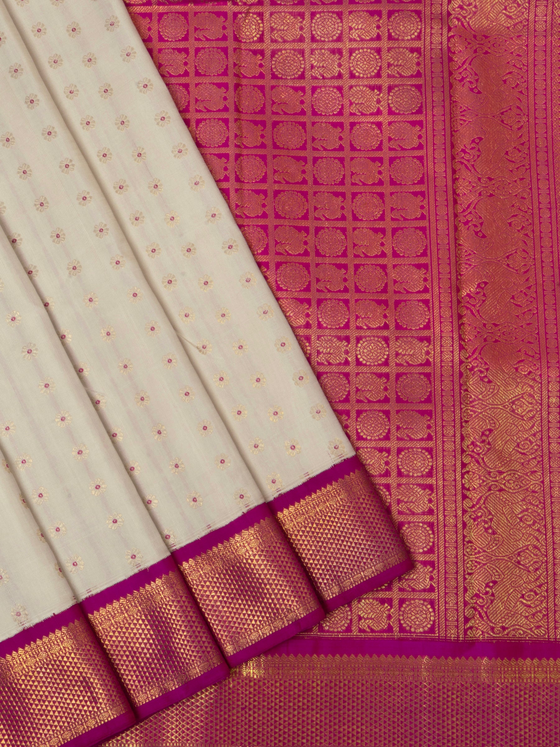 Offwhite and pink meenakari butta/Arani silk CLSA172