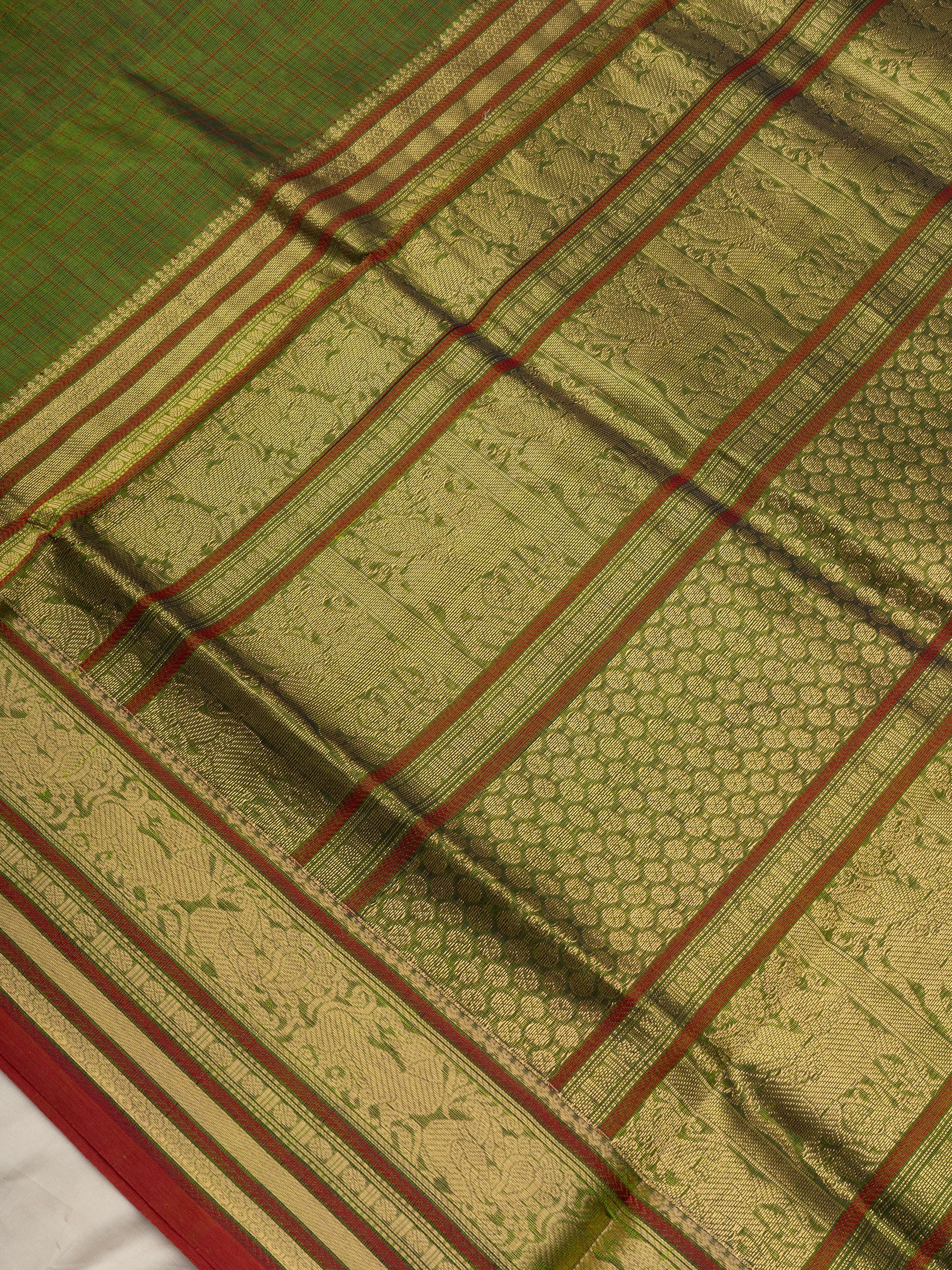 Mehandi green kattam / Silk Cotton Saree CLSA2944