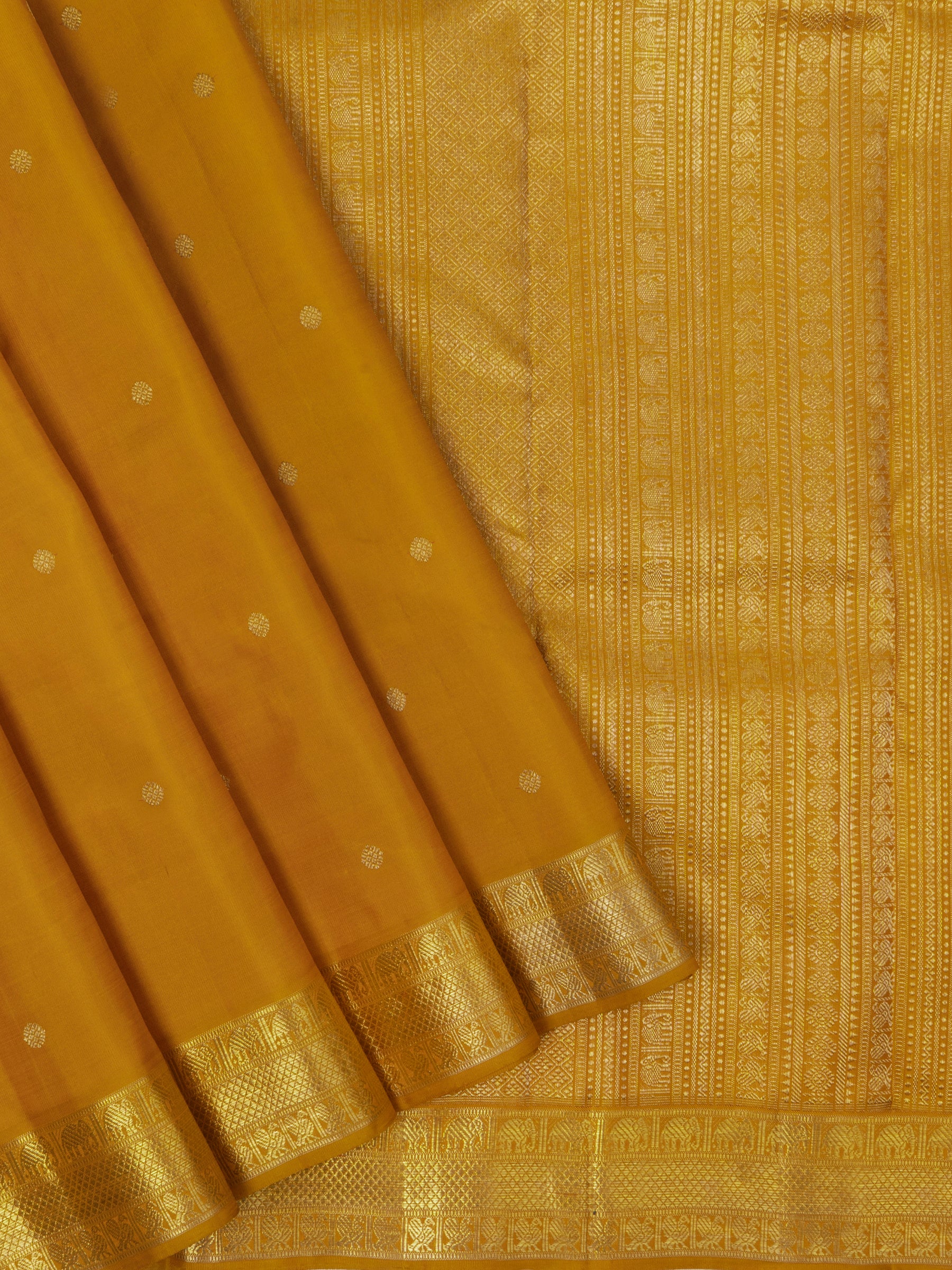 Golden mustard getti border/ Kanjivaram Silk Saree CLSA6333