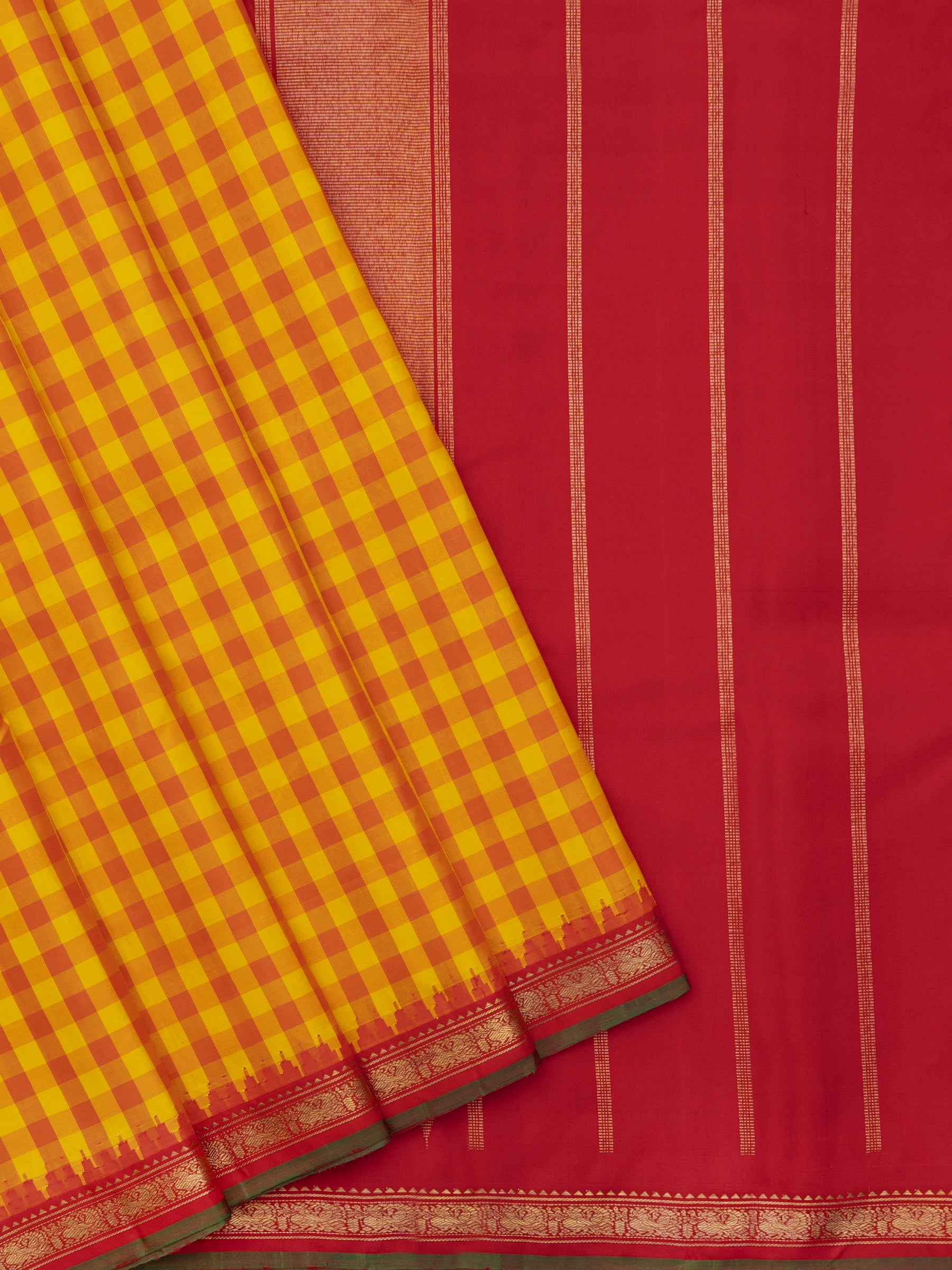 Vintage kattam small border korvai / Kanjipuram Silk Saree CLSA