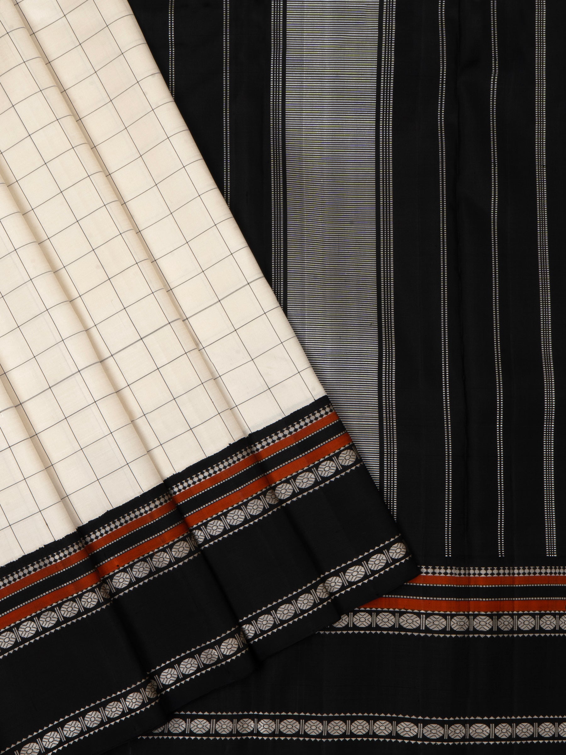 Offwhite kattam ganga jamuna border/special edition kanjipuram silk CLSA4247