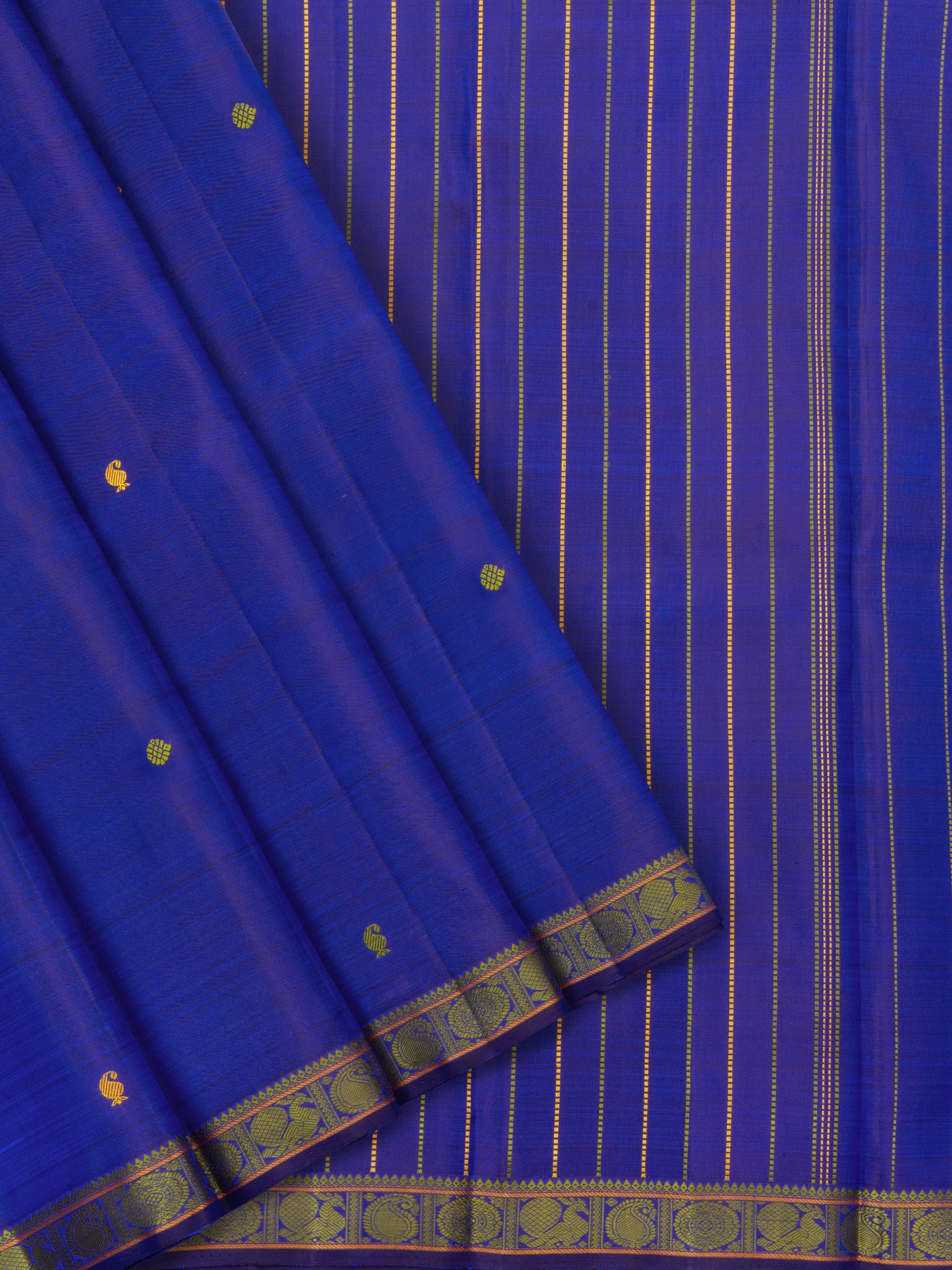 Purplish blue small border / Arani Silk Saree CLSA5059