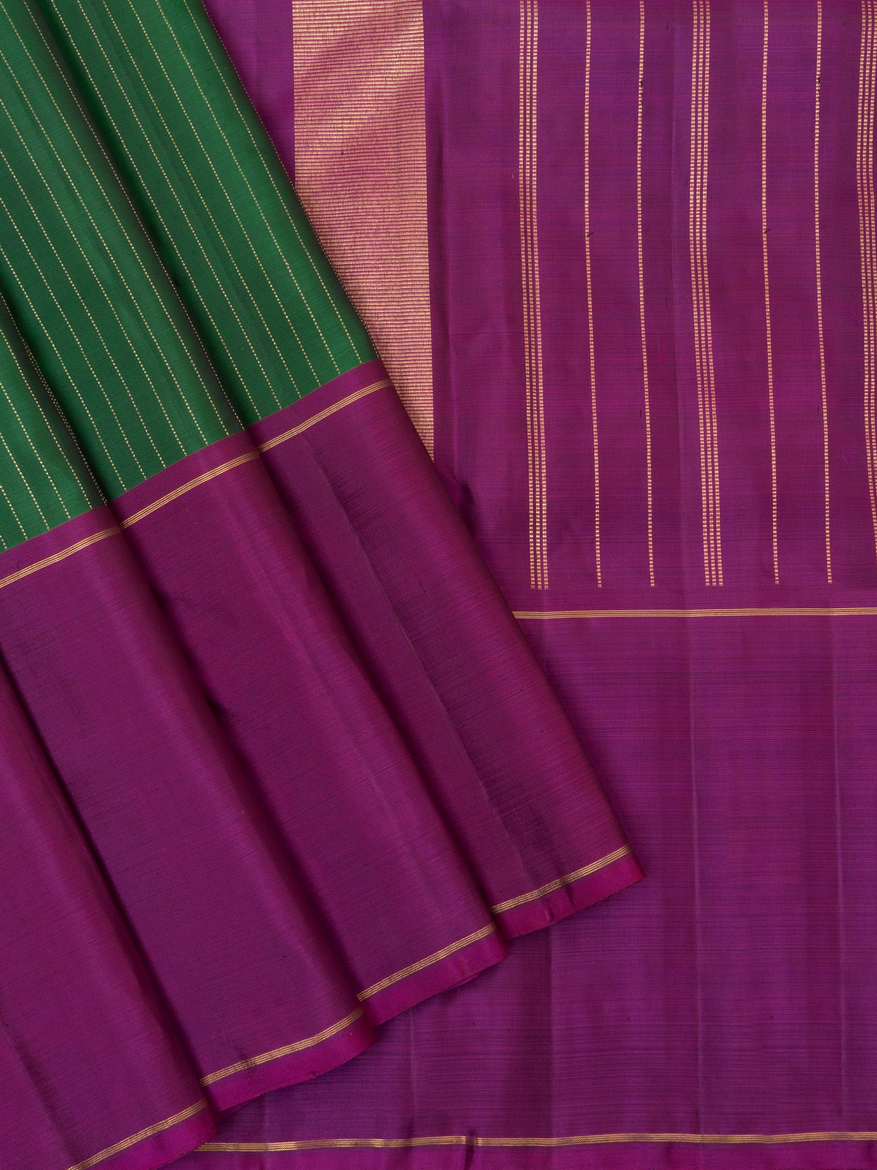 Green and magenta long border/Kanjipuram silk Saree CLSA5449