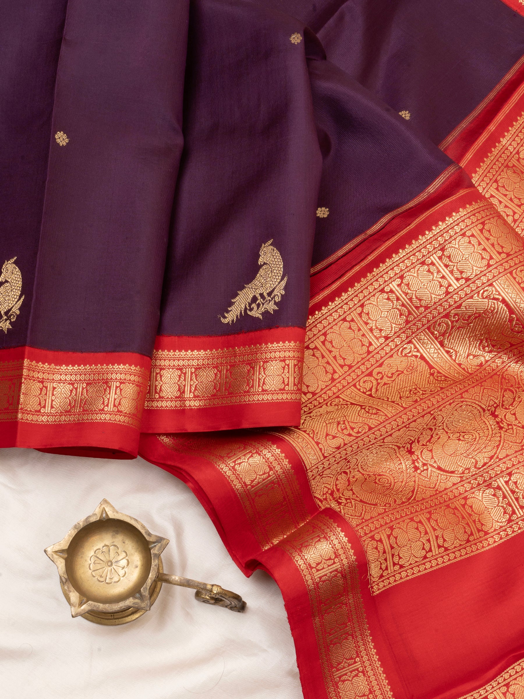 Deep navalpazham small border/special edition kanjipuram silk CLSA5816