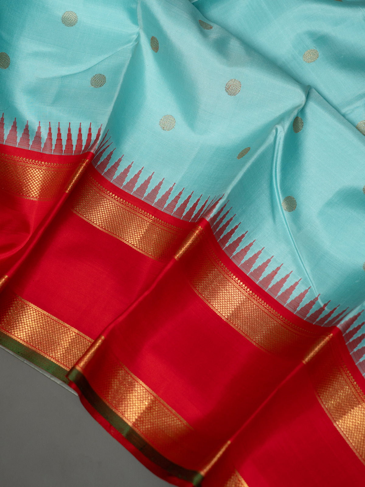 Pastel sky blue retta pet Korvia  Kanjipuram Silk Saree CLSA6269