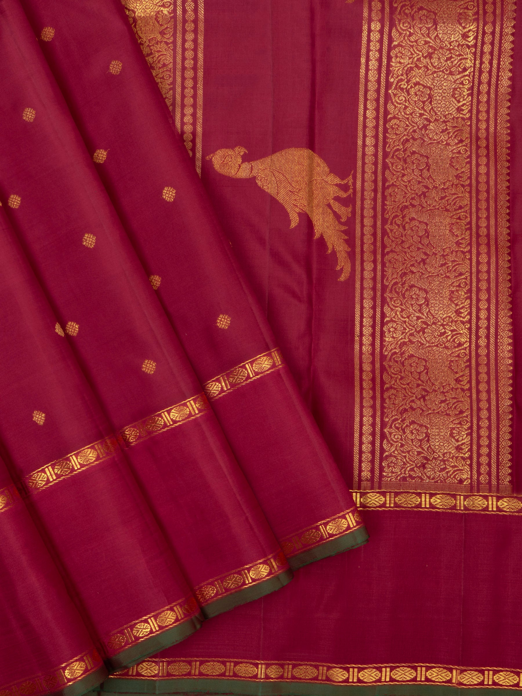 Araku rettapet border - Kili pallu / Kanjipuram Saree CLSA6278