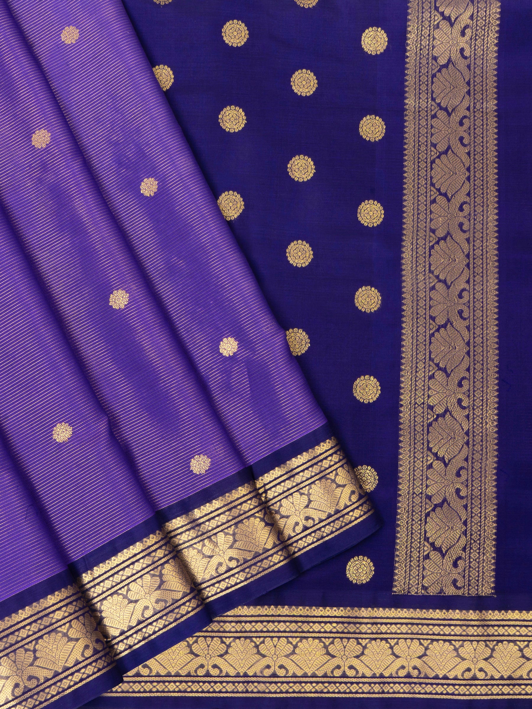 December poo and deep blue / Silk Cotton Saree CLSA9739