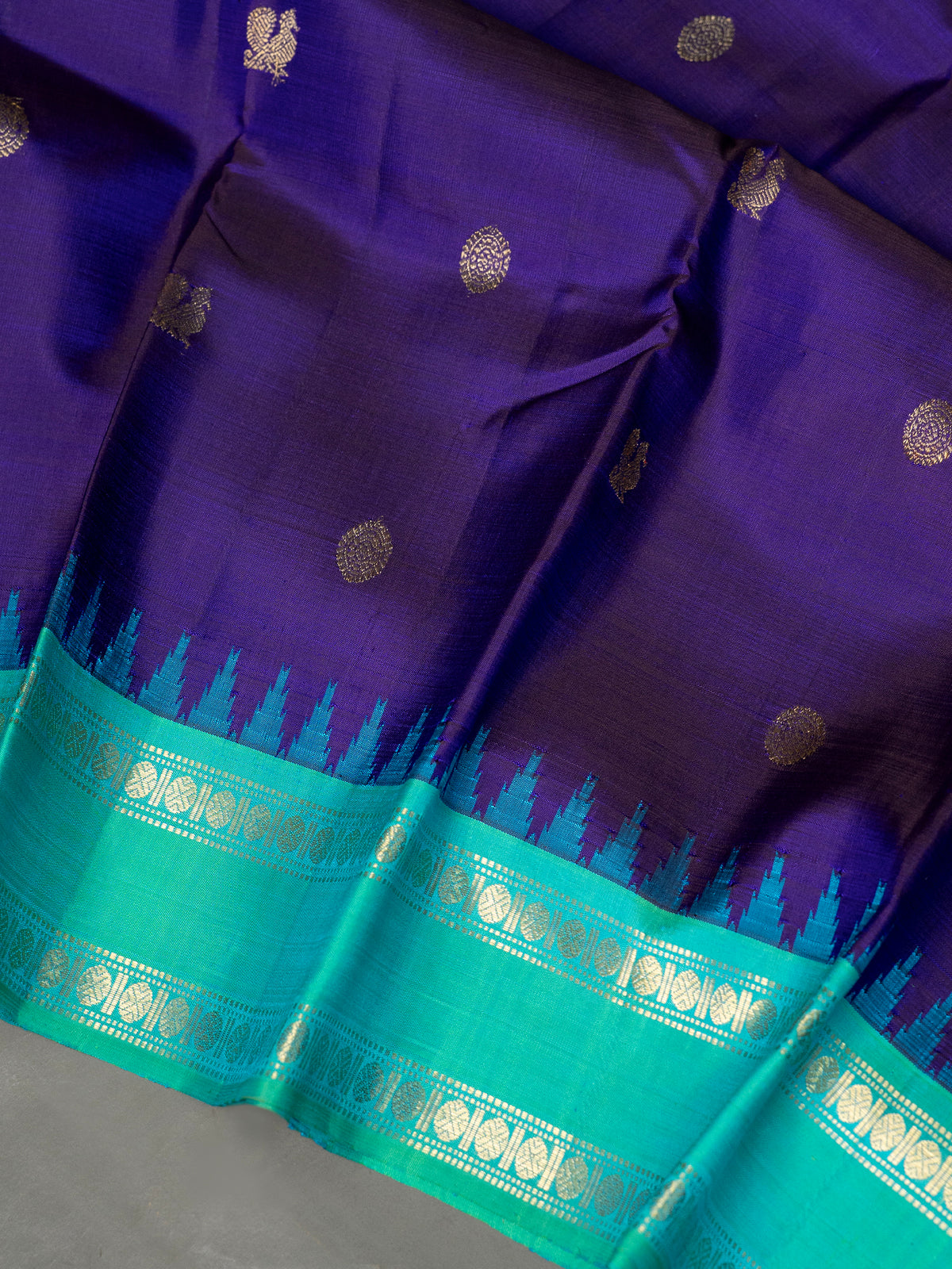 Purple Rettapet temple / Kanjipuram Silk Saree CLSA6571