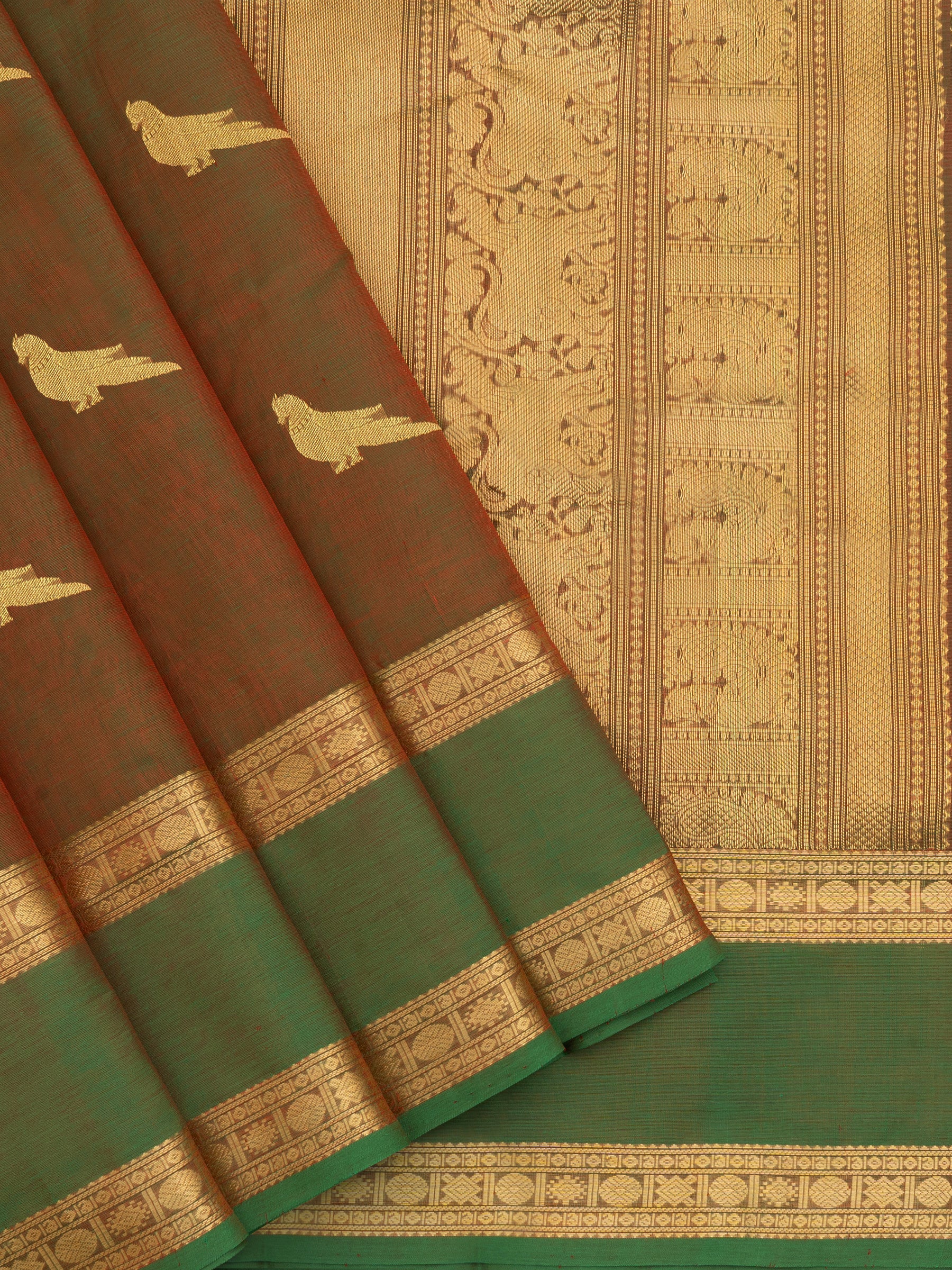 Maanthulir kili butta rettapet border/ Silk Cotton Saree CLSA6612