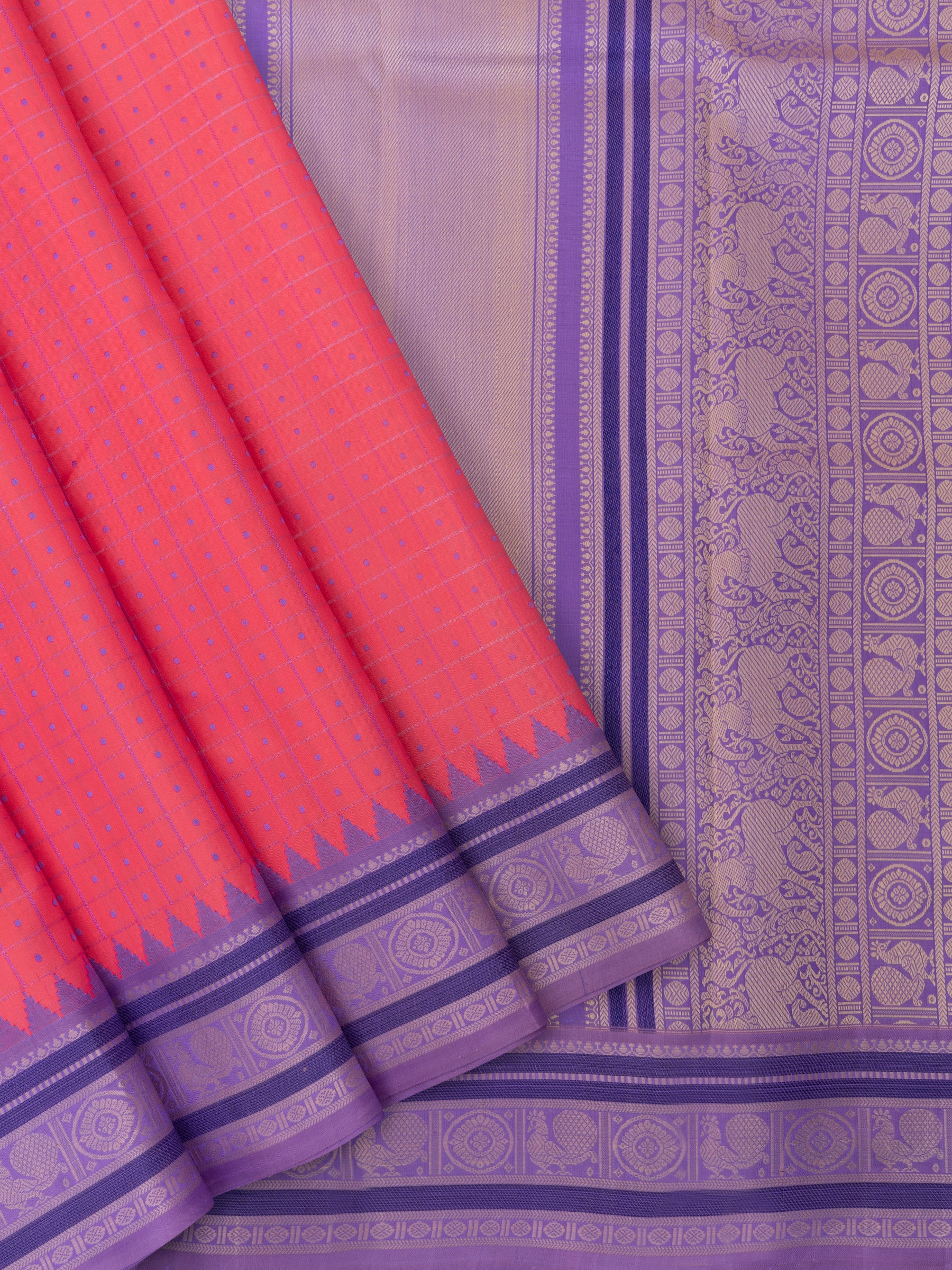 Pink lakshambutta and lite lavender/ Special Edition Silk CLSA6953