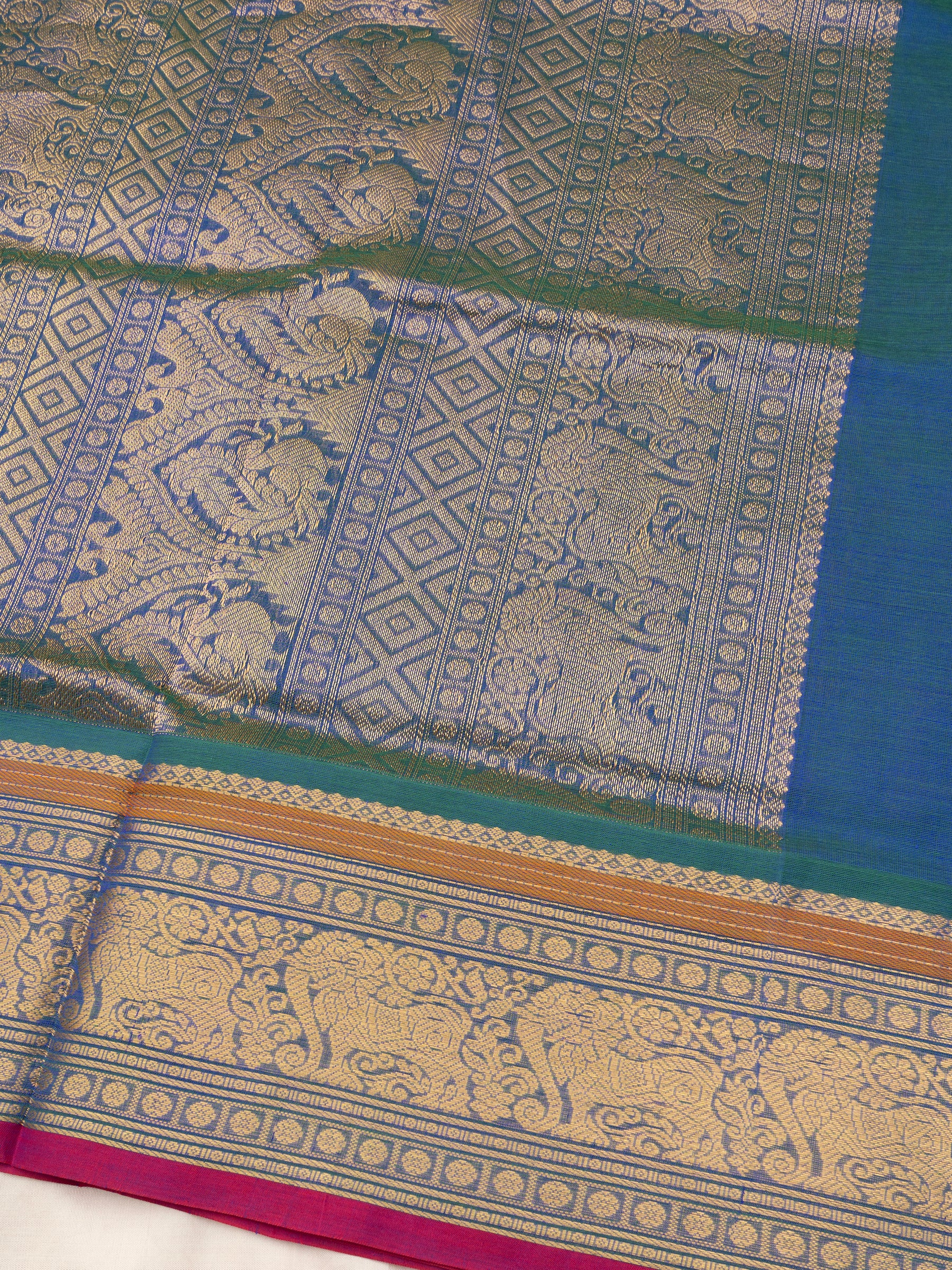 Mayilkazhuthu blue multi butta kattam / Silk Cotton CLSA7288