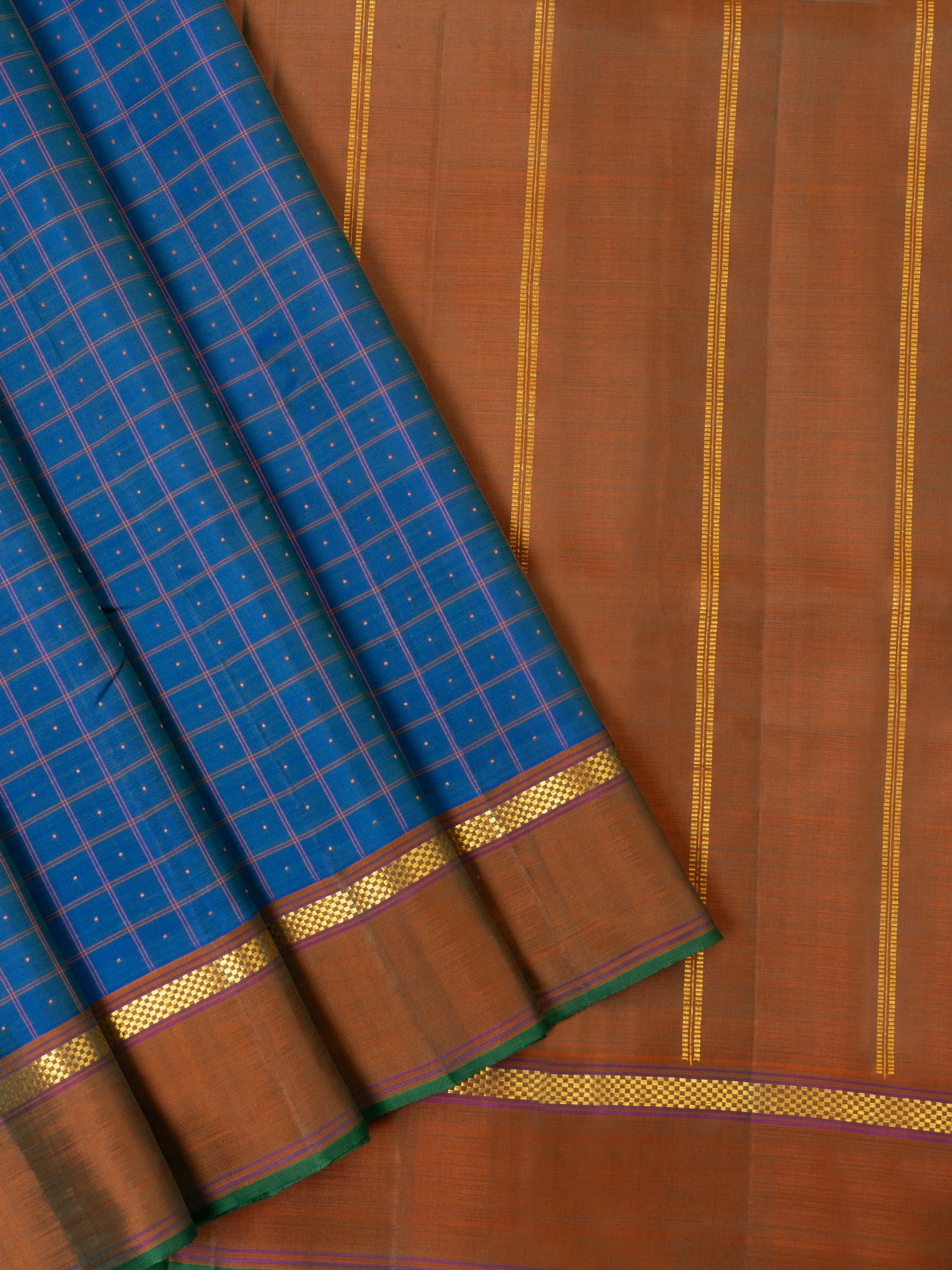 Teal blue Laksham Butta /Arani Silk Saree CLSA7489
