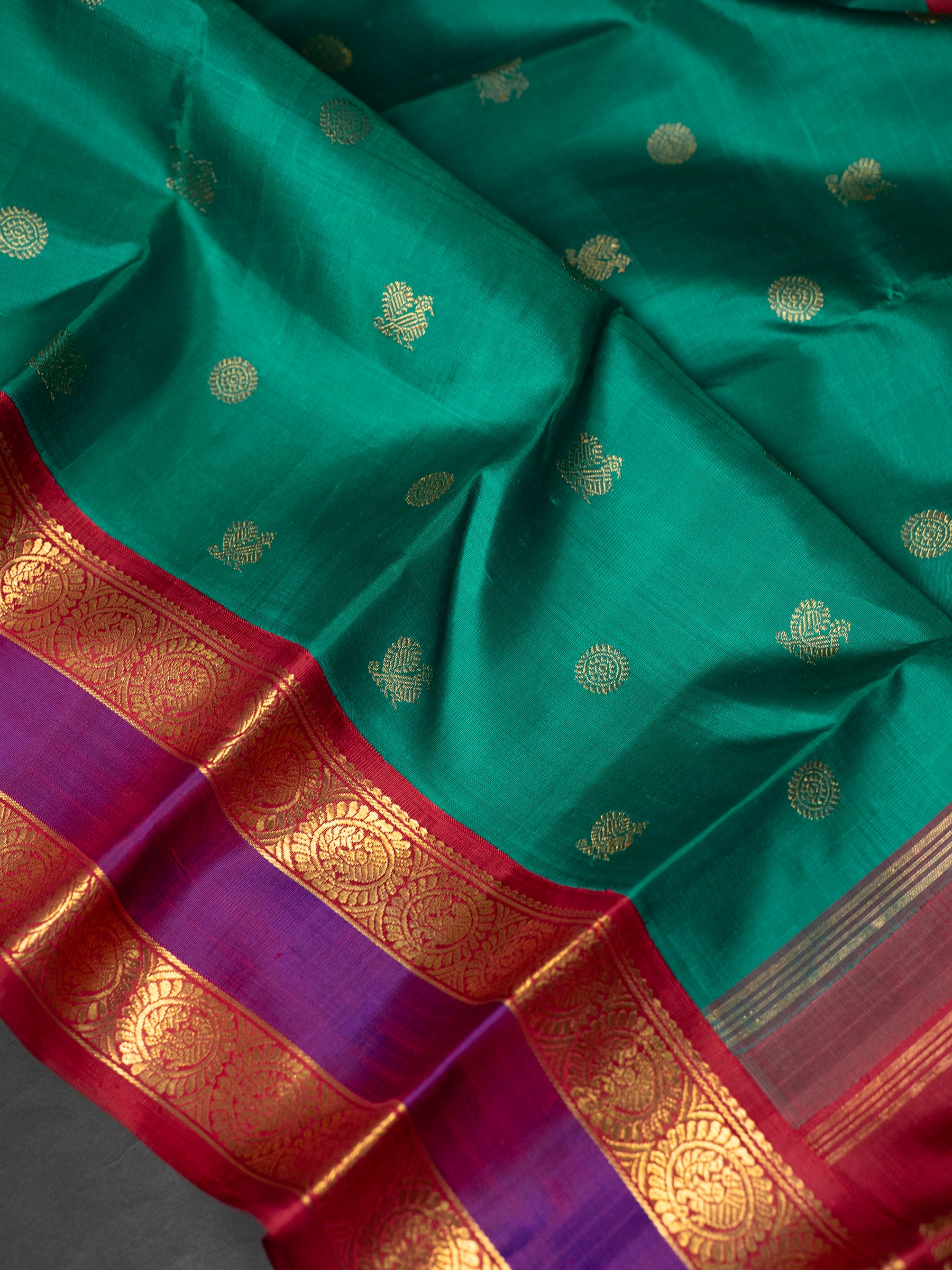 Rama green with Retta pet Korvai / Kanjipuram Silk Saree CLSA8183