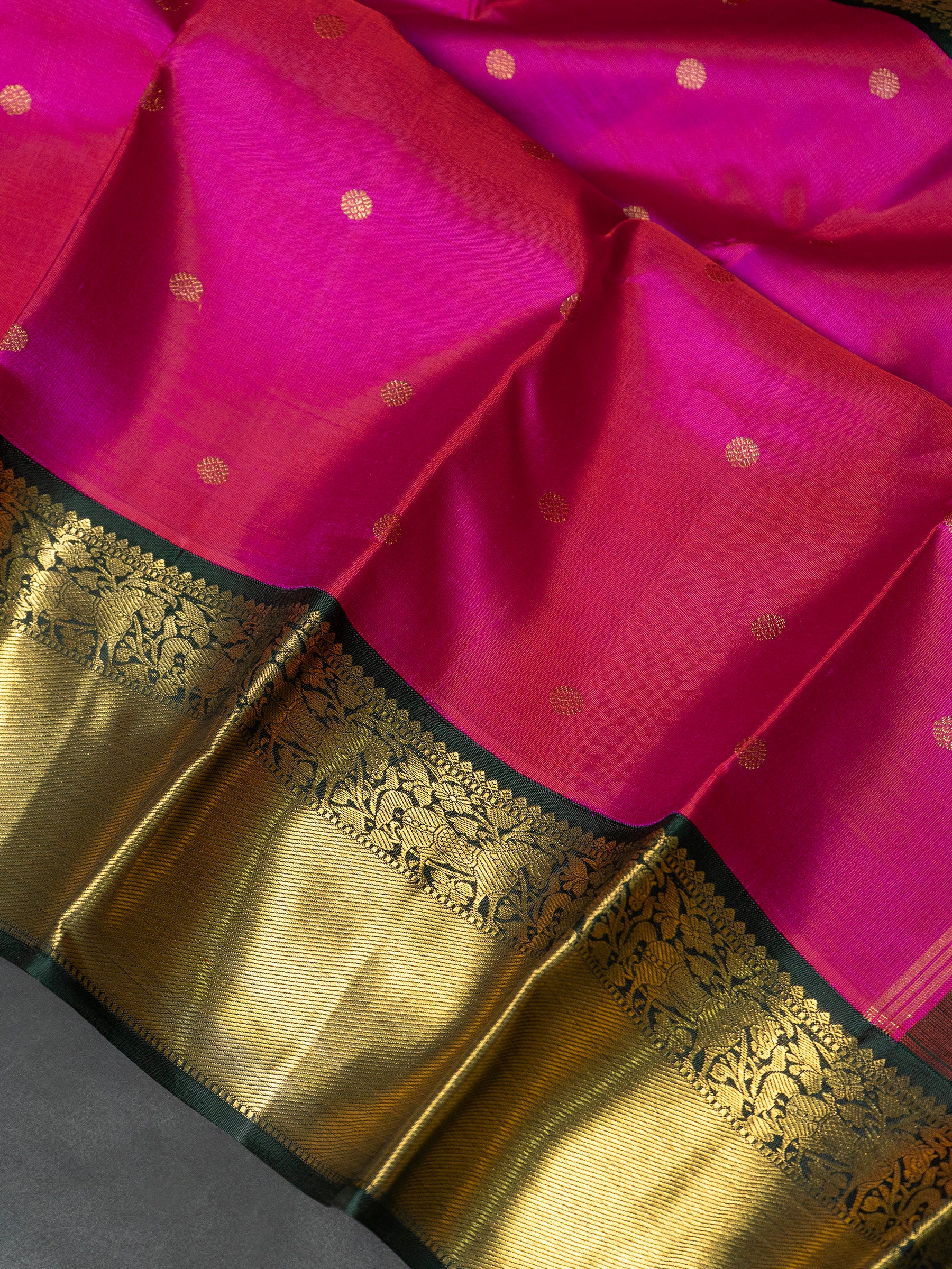 Vintage pink and green kai korvai/ Kanjipuram Saree CLSA8248