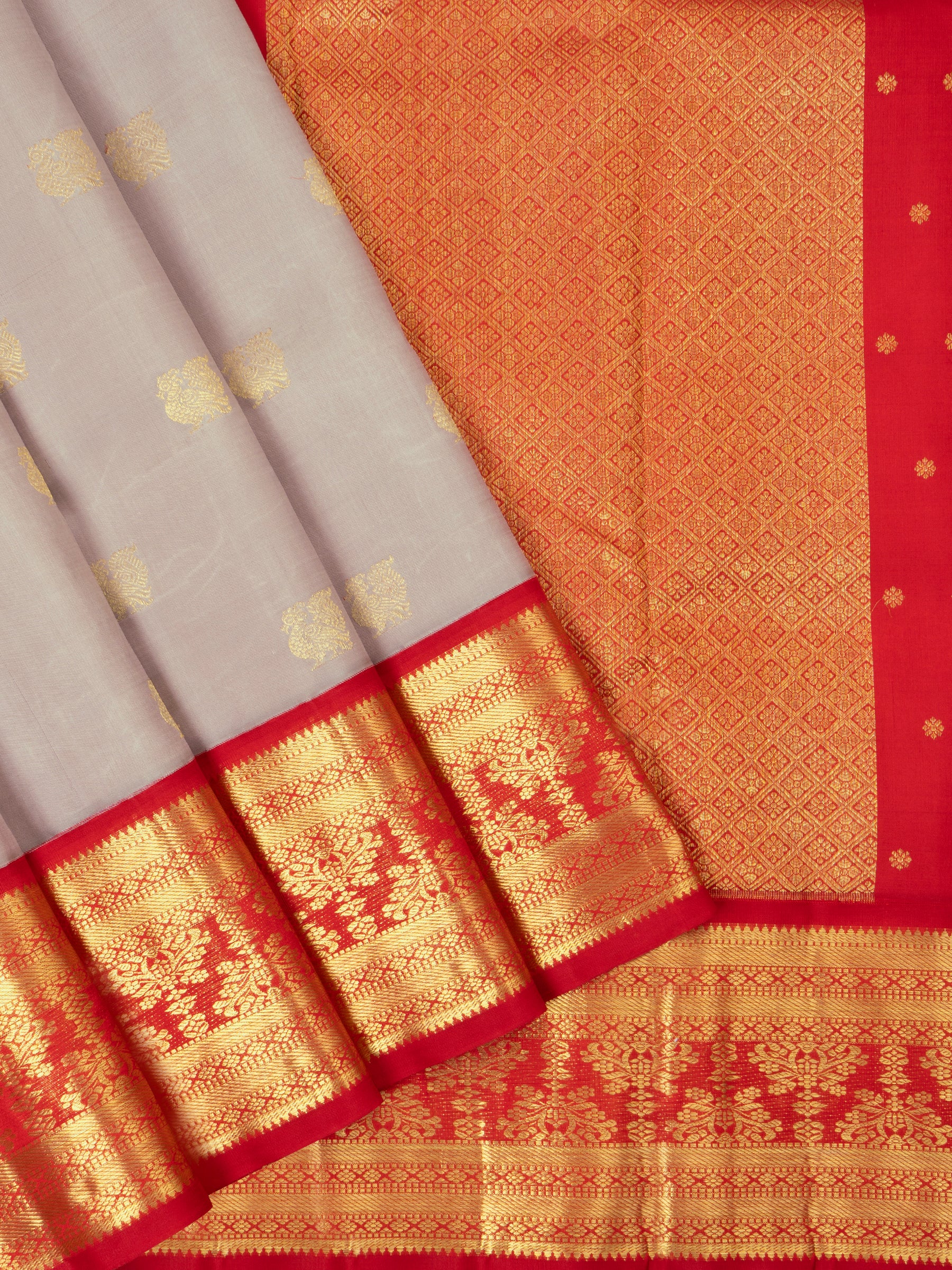 Beige Korvai Arani Silk Saree CLSA886