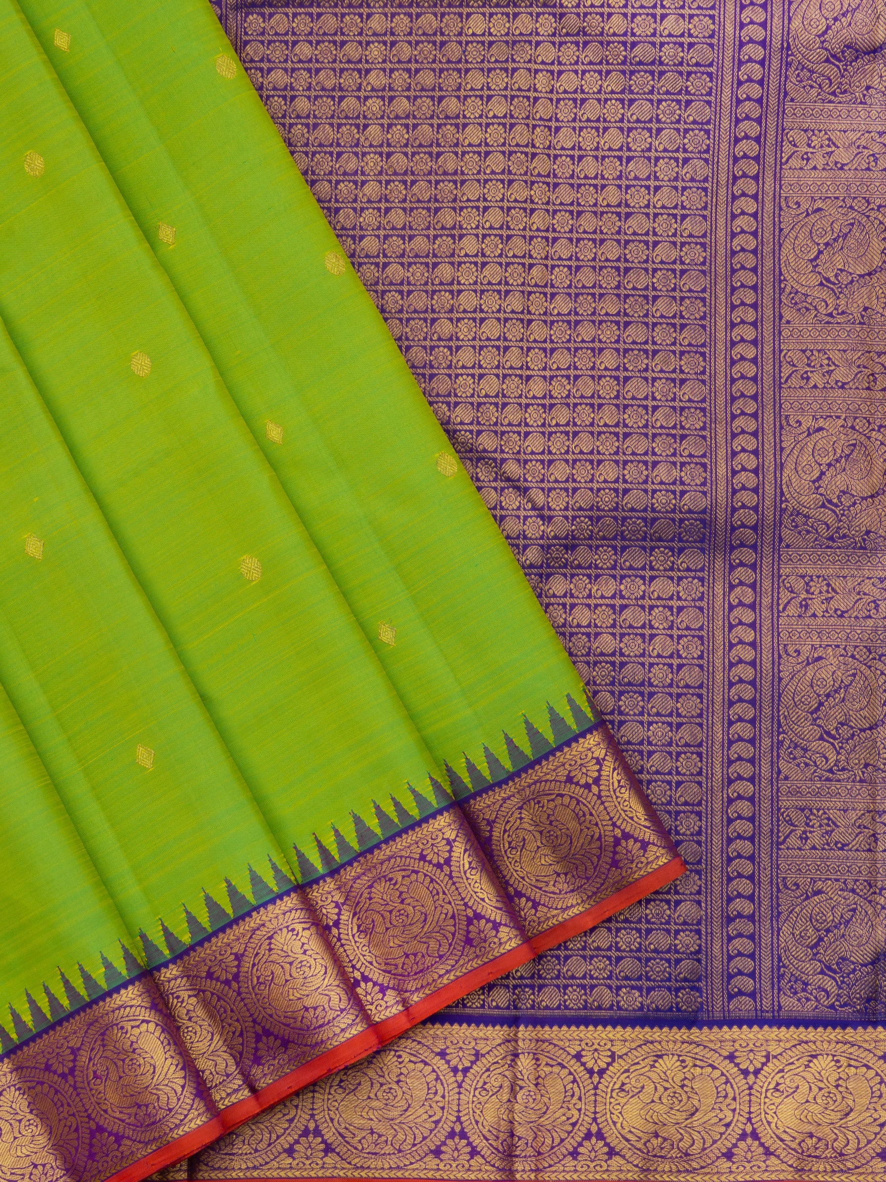 Sneha green and violet korvai / Arani Silk Saree CLSA9054
