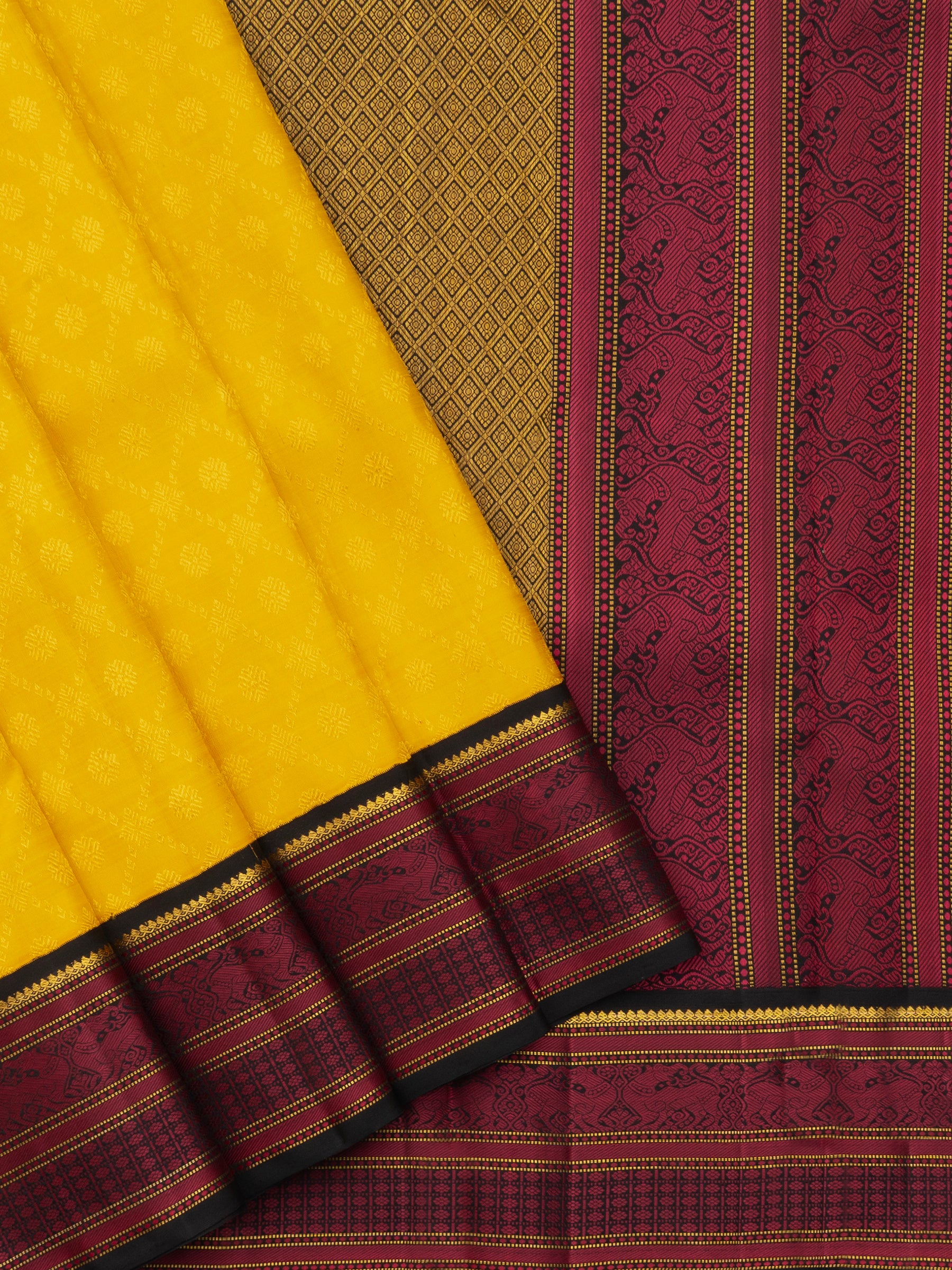 Yellow jacquard body work / Arani Silk Saree CLSA9215