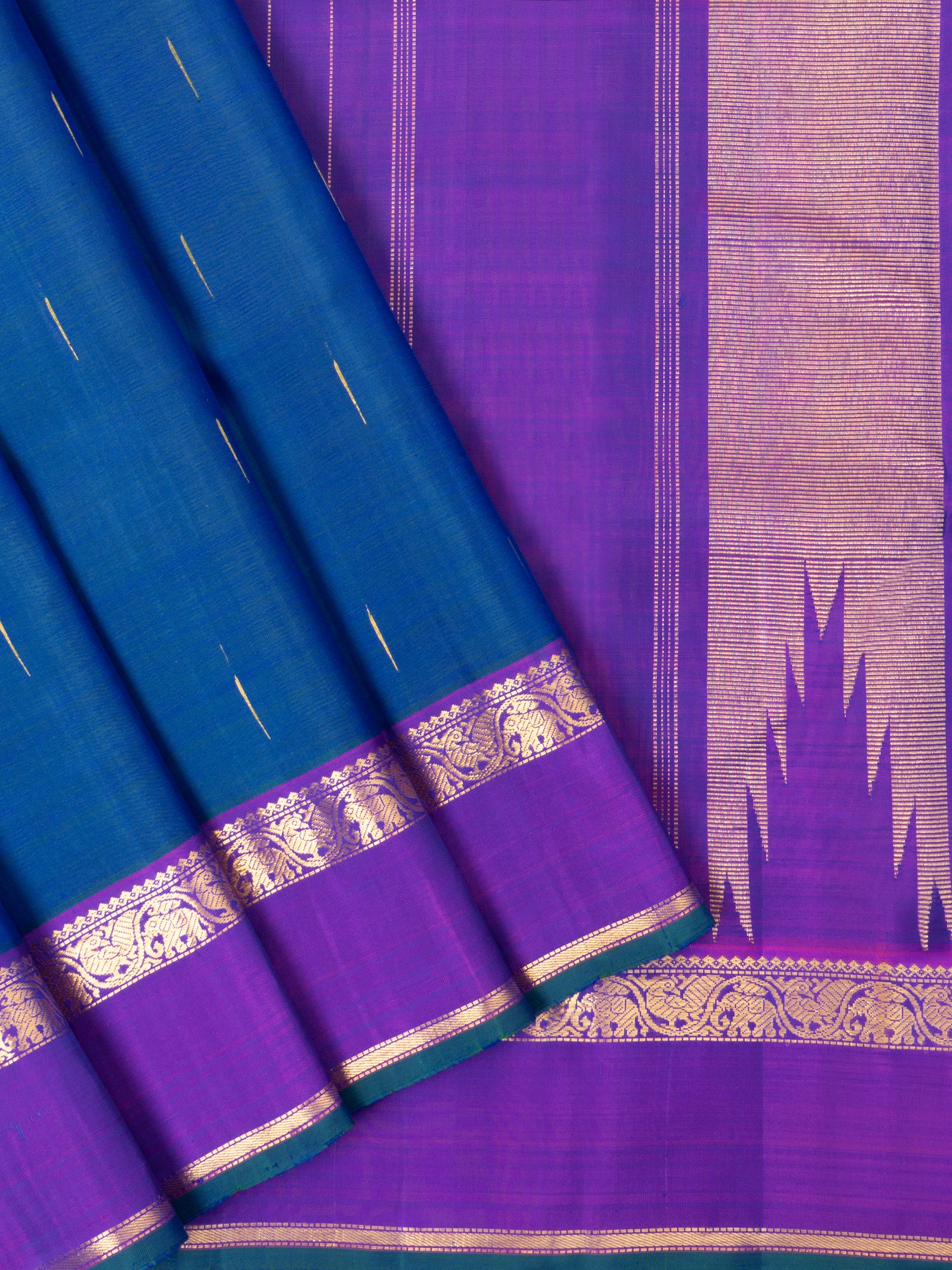 Mayilkazhuthu purple border : Arani Silk Saree CLSA9420