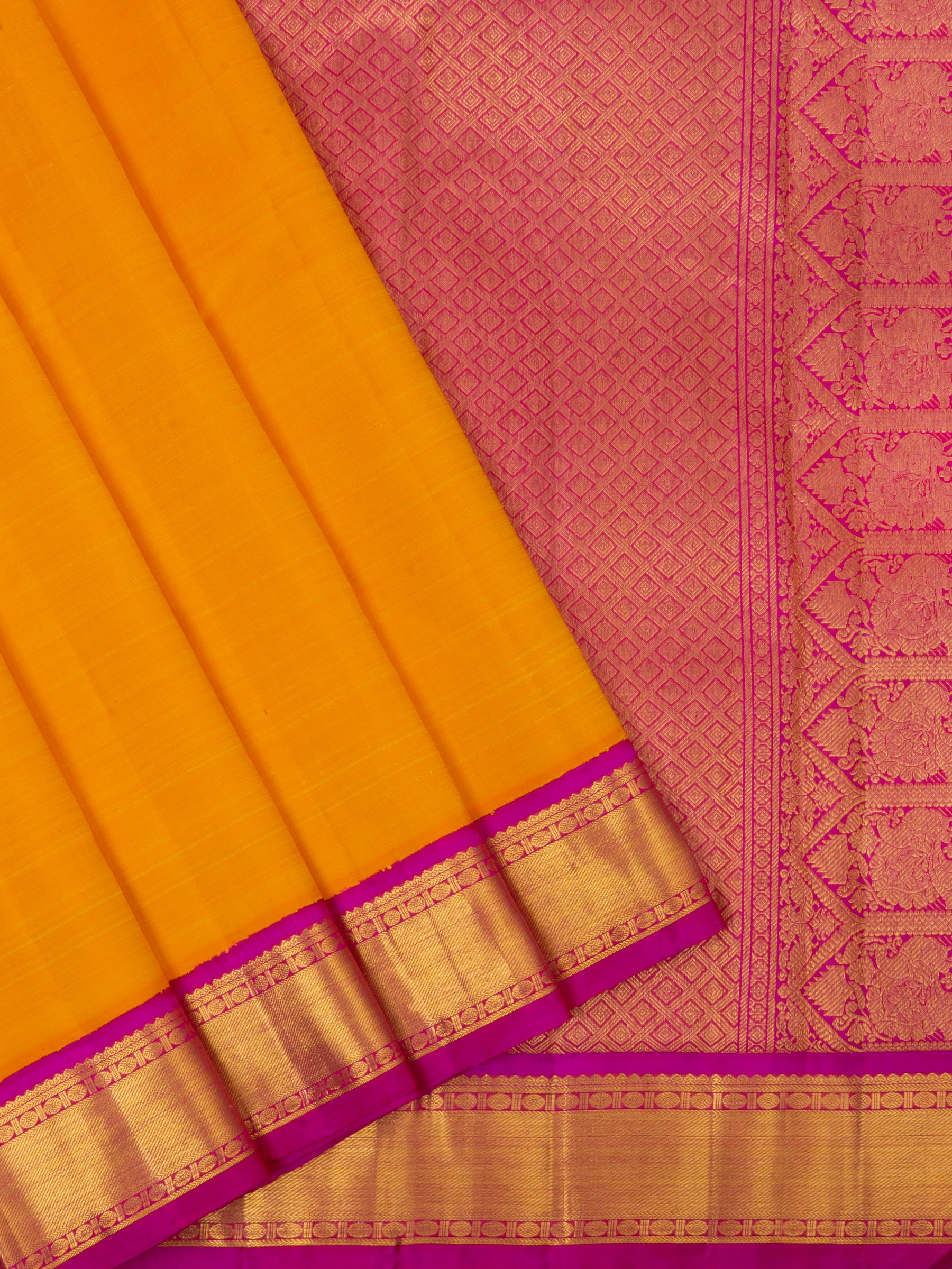 Yellow and pink / Arani Silk Saree CLSA6689