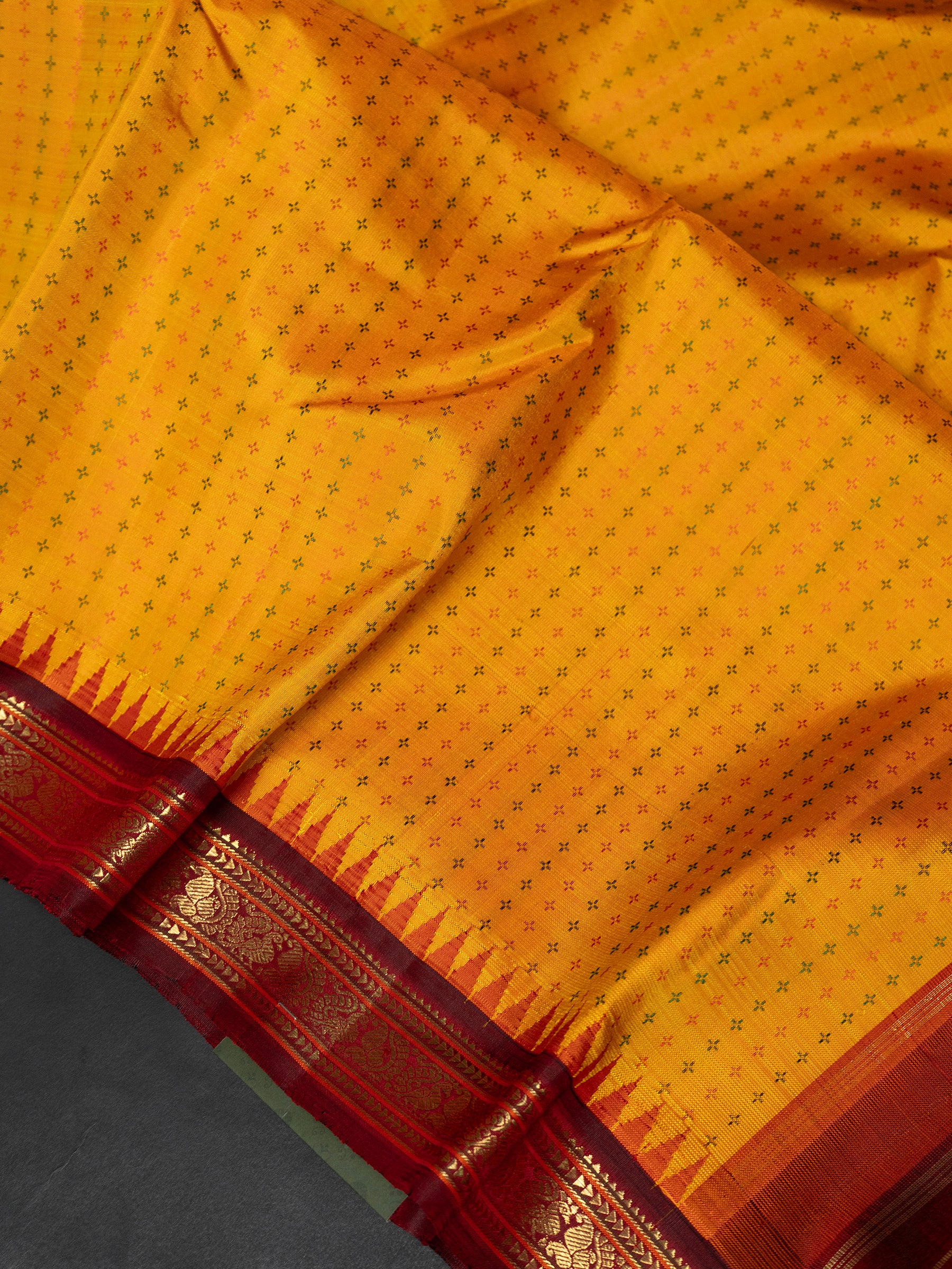 Yellow plus Butta Korvai Kanjipuram Silk Saree CLSA9638
