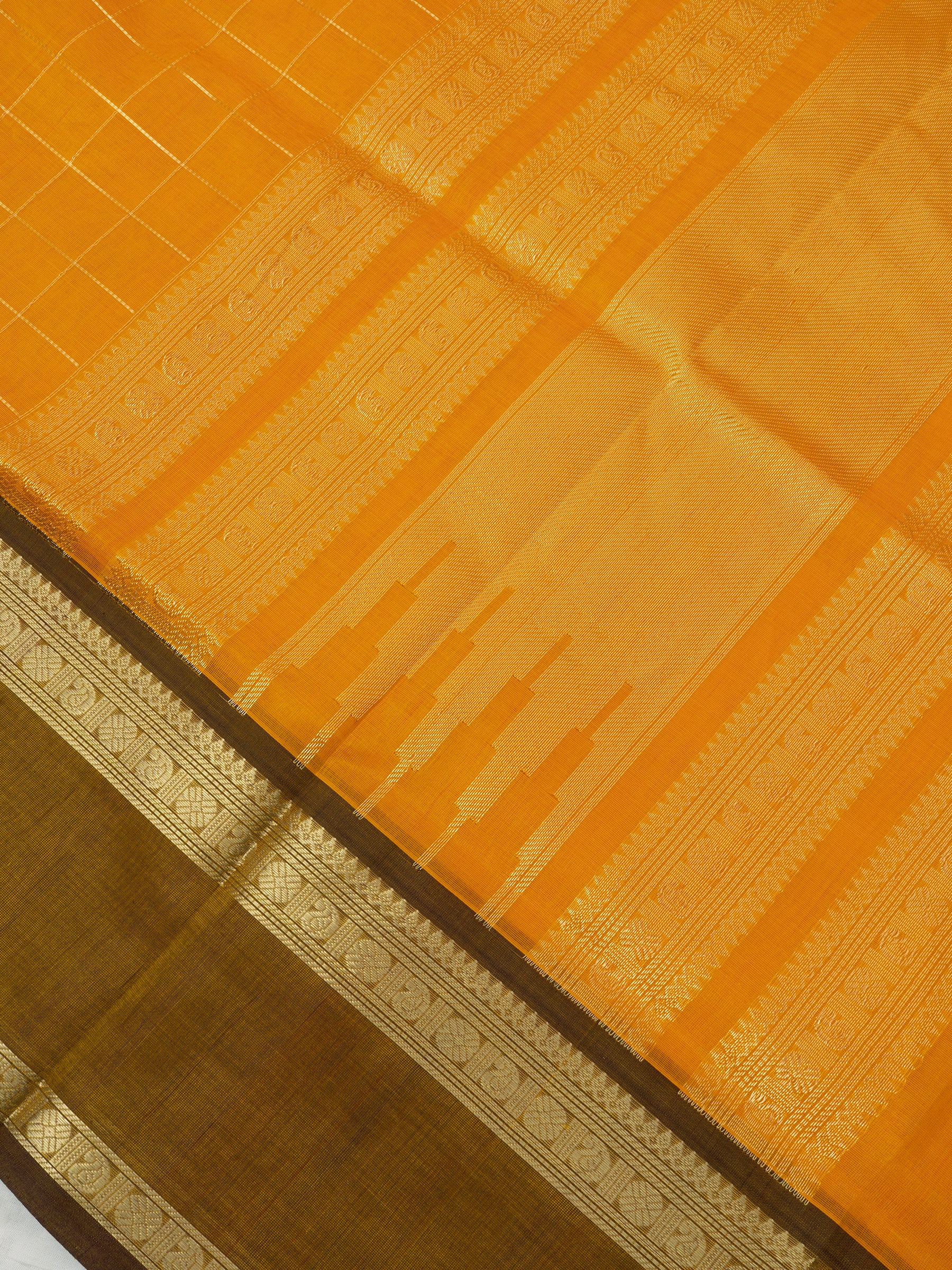 Mango yellow kattam / Silk Cotton Saree CLSA9682