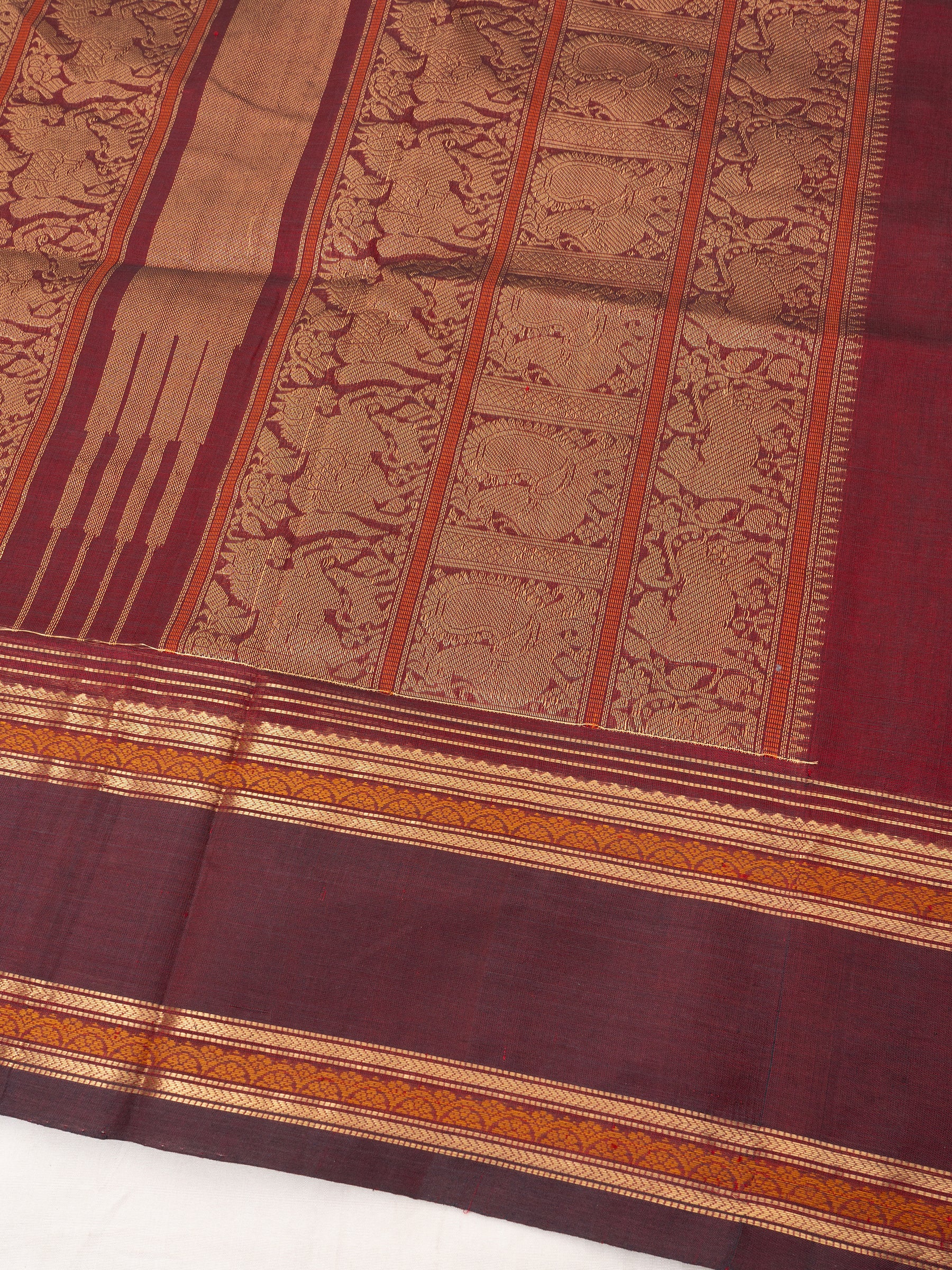 Deep Araku rettapet border/ Silk Cotton Saree CLSA9696