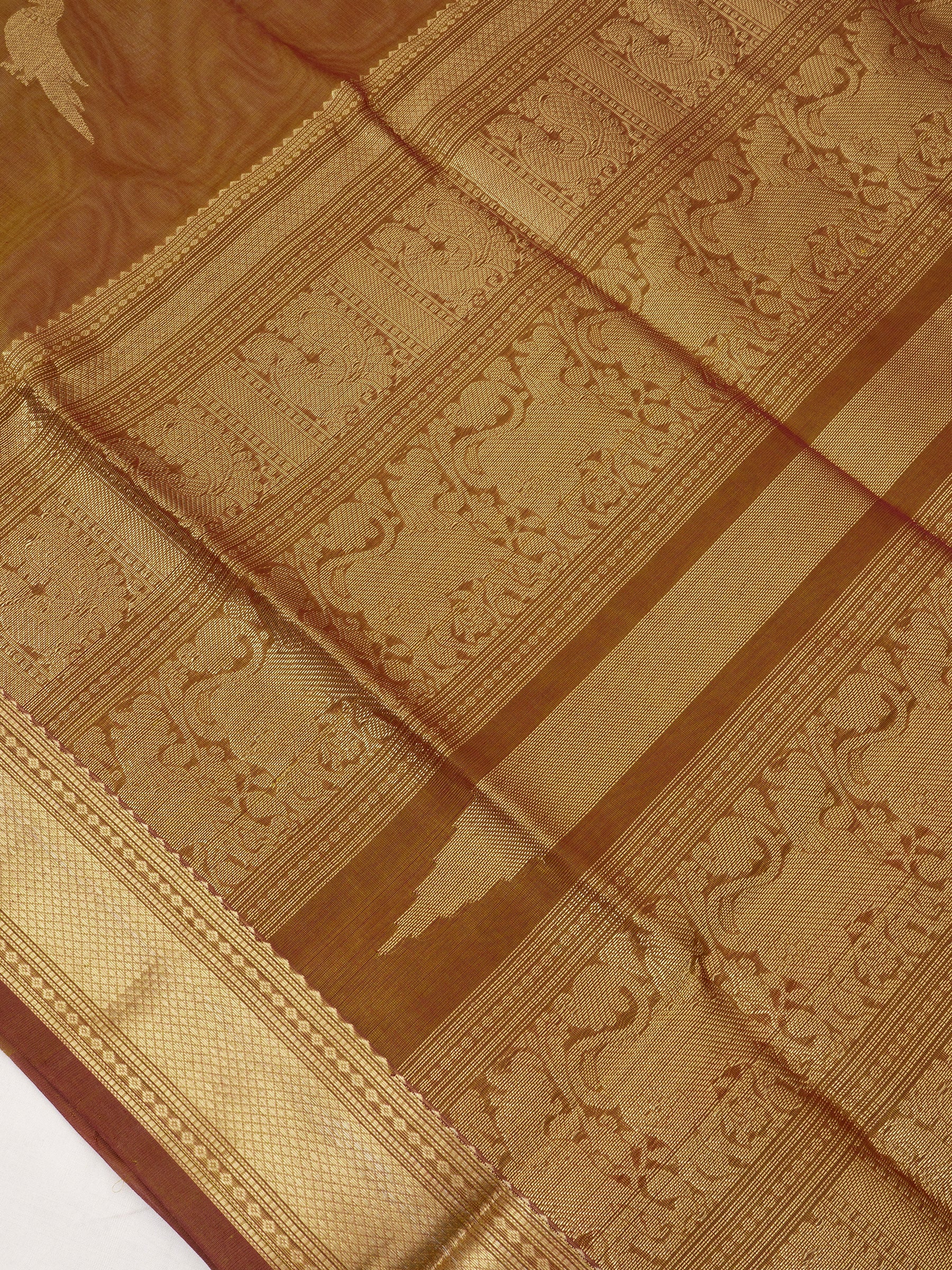Golden mustard body kili butta / Silk Cotton Saree CLSA9710