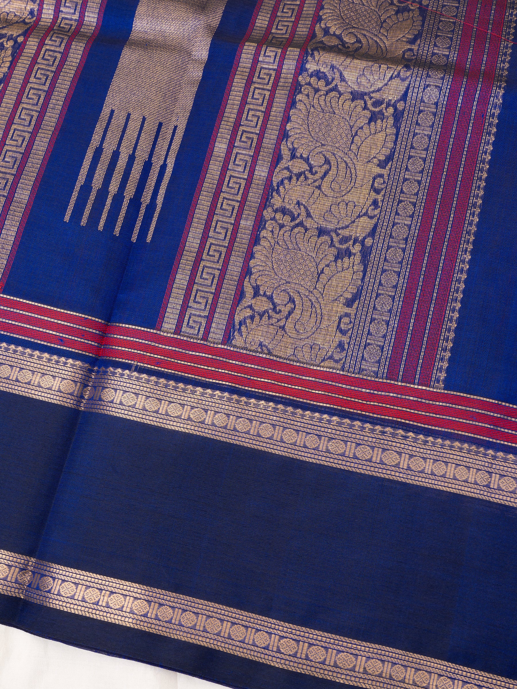 Royal blue rettapet border/ Silk Cotton Saree CLSA9723