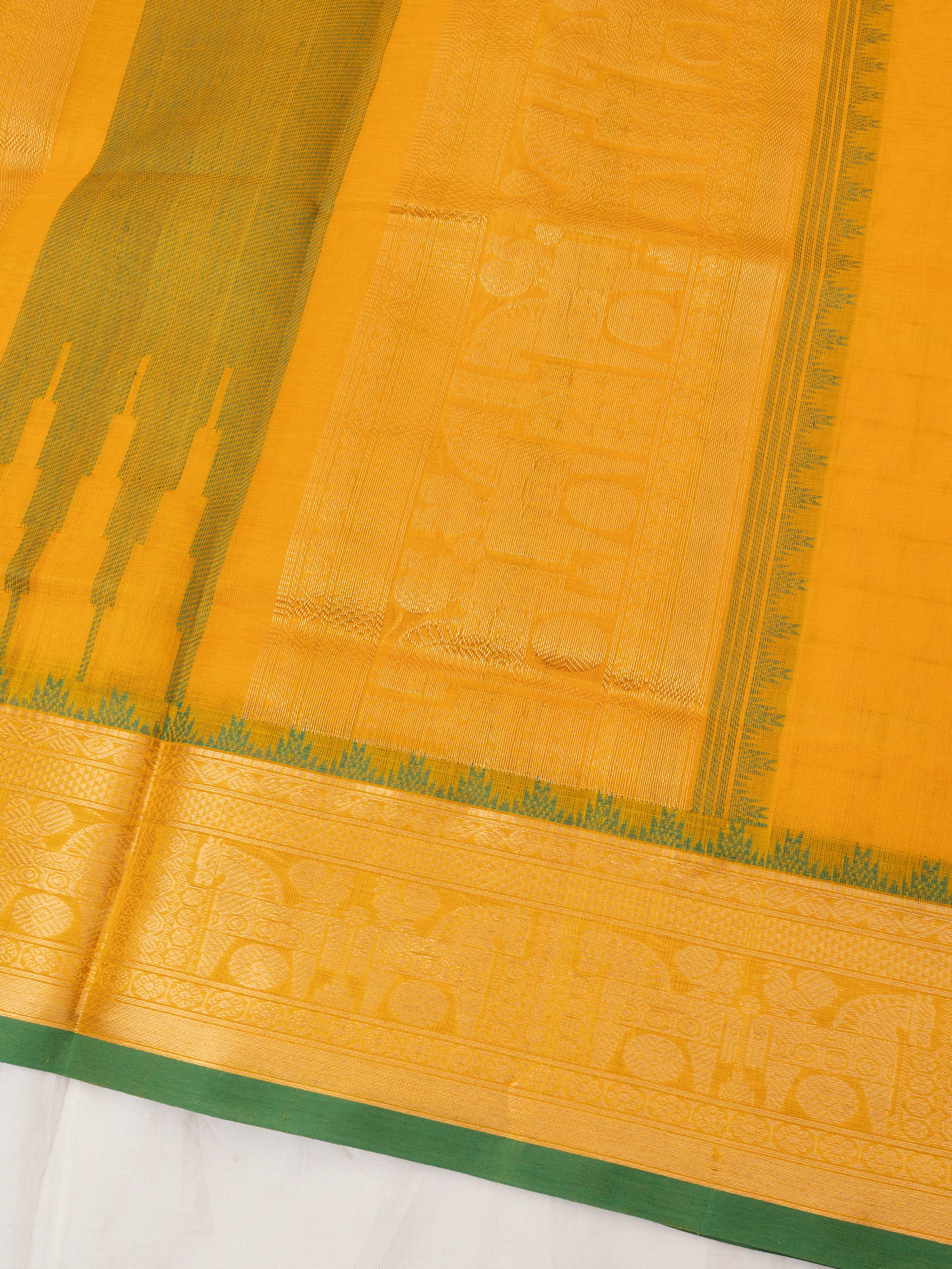 Yellow kattam butta / Silk Cotton Saree CLSA9728