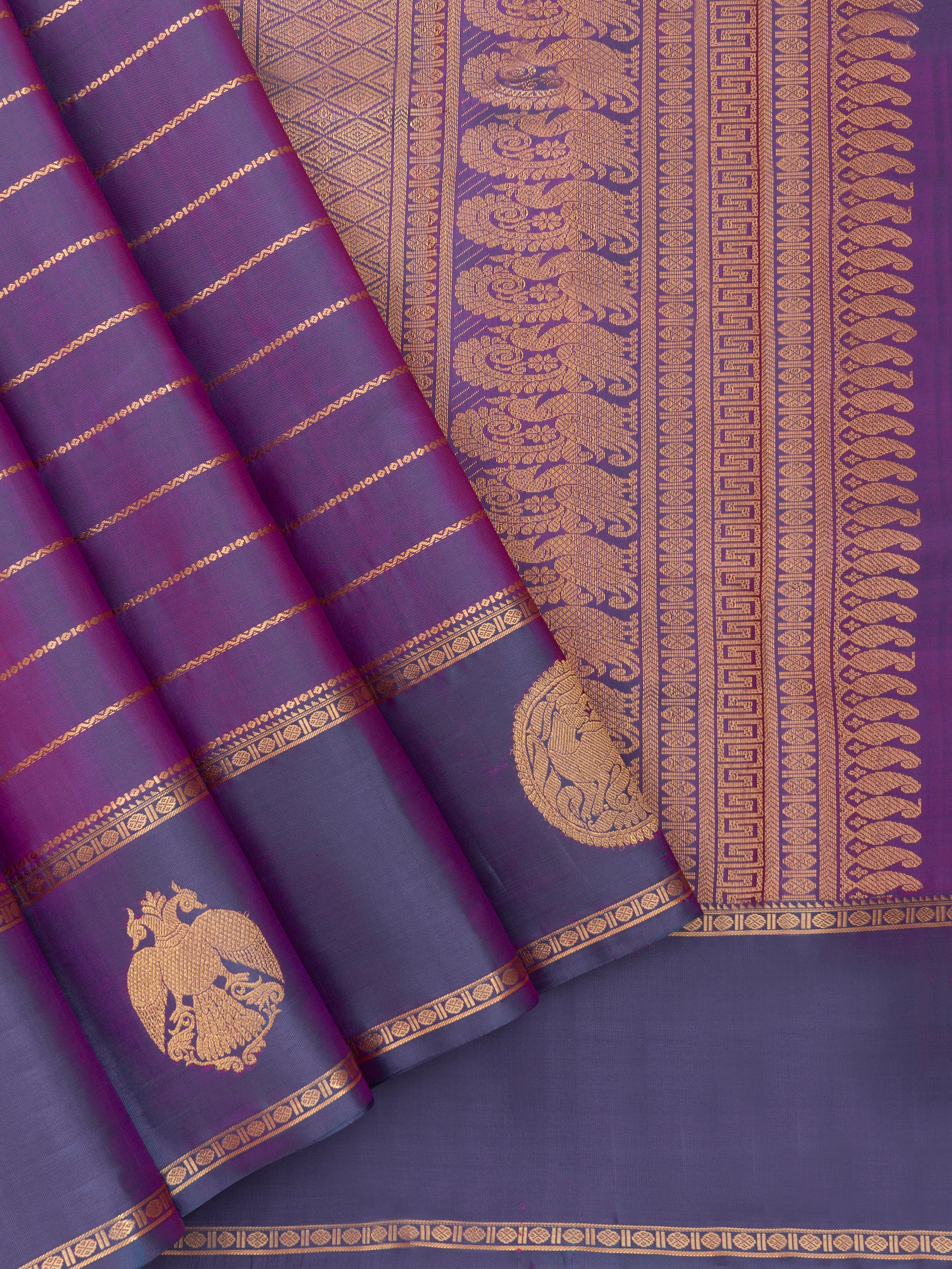 Purple shot lavender veldhari and border butta/ Special Edition Silk CLSA8357