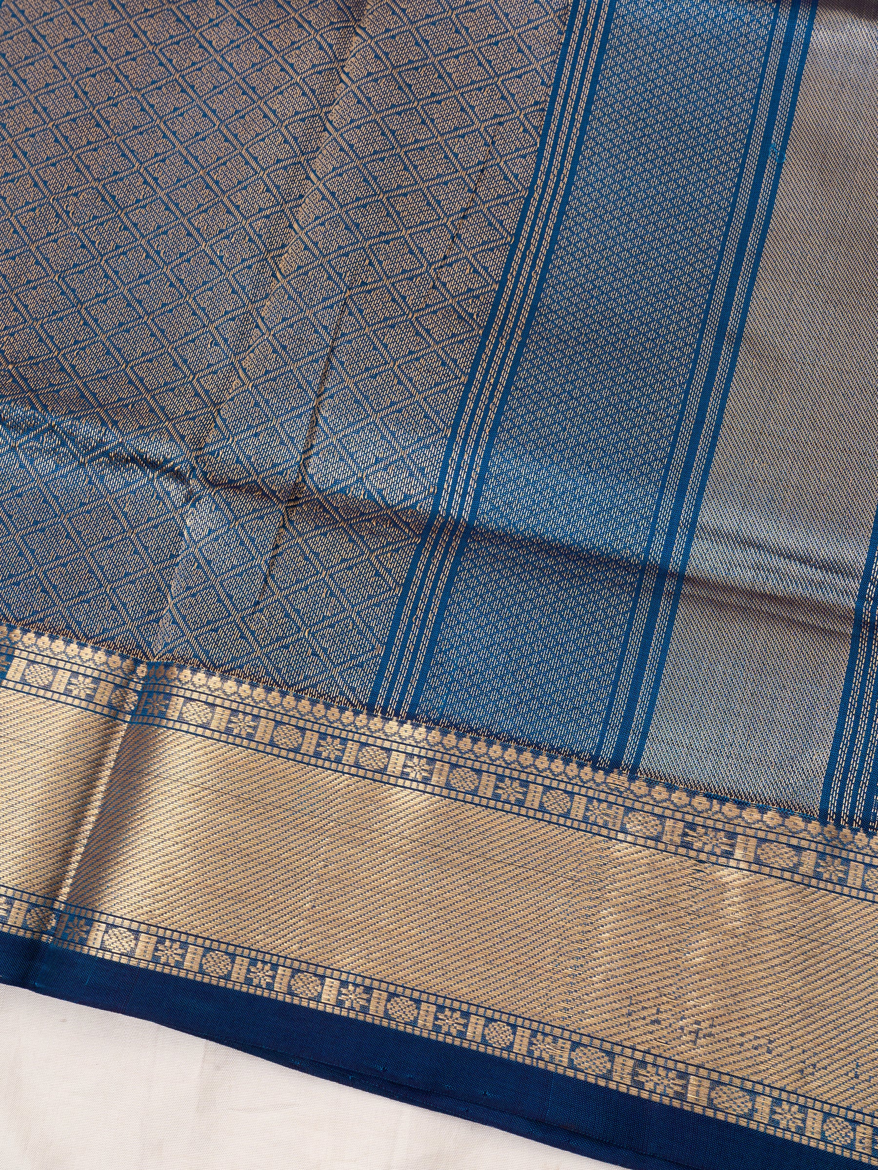 Teal blue kattam star butta / Silk Cotton Saree CLSA9736