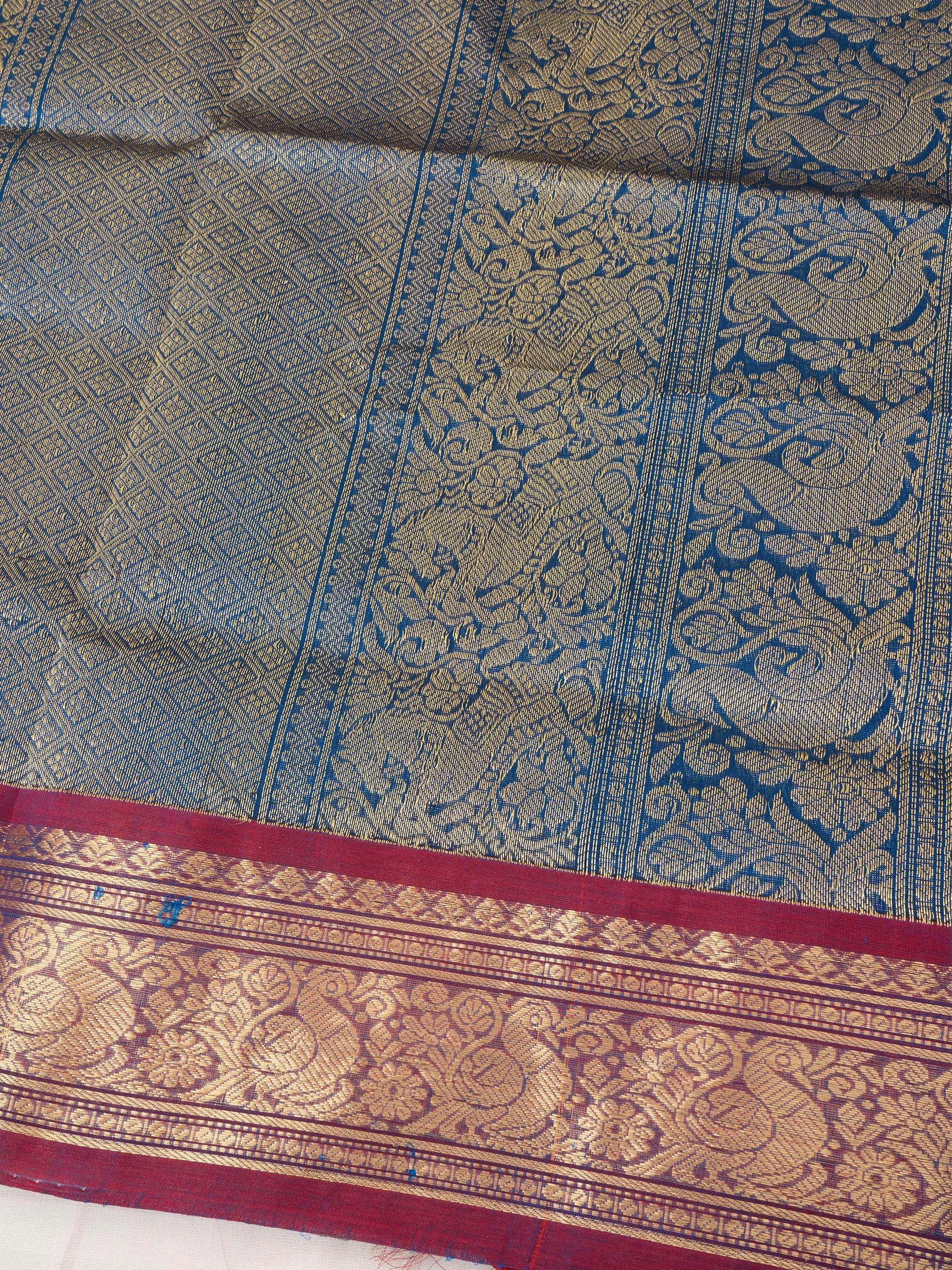Rama.blue checks / Silk Cotton Saree CLSA9720