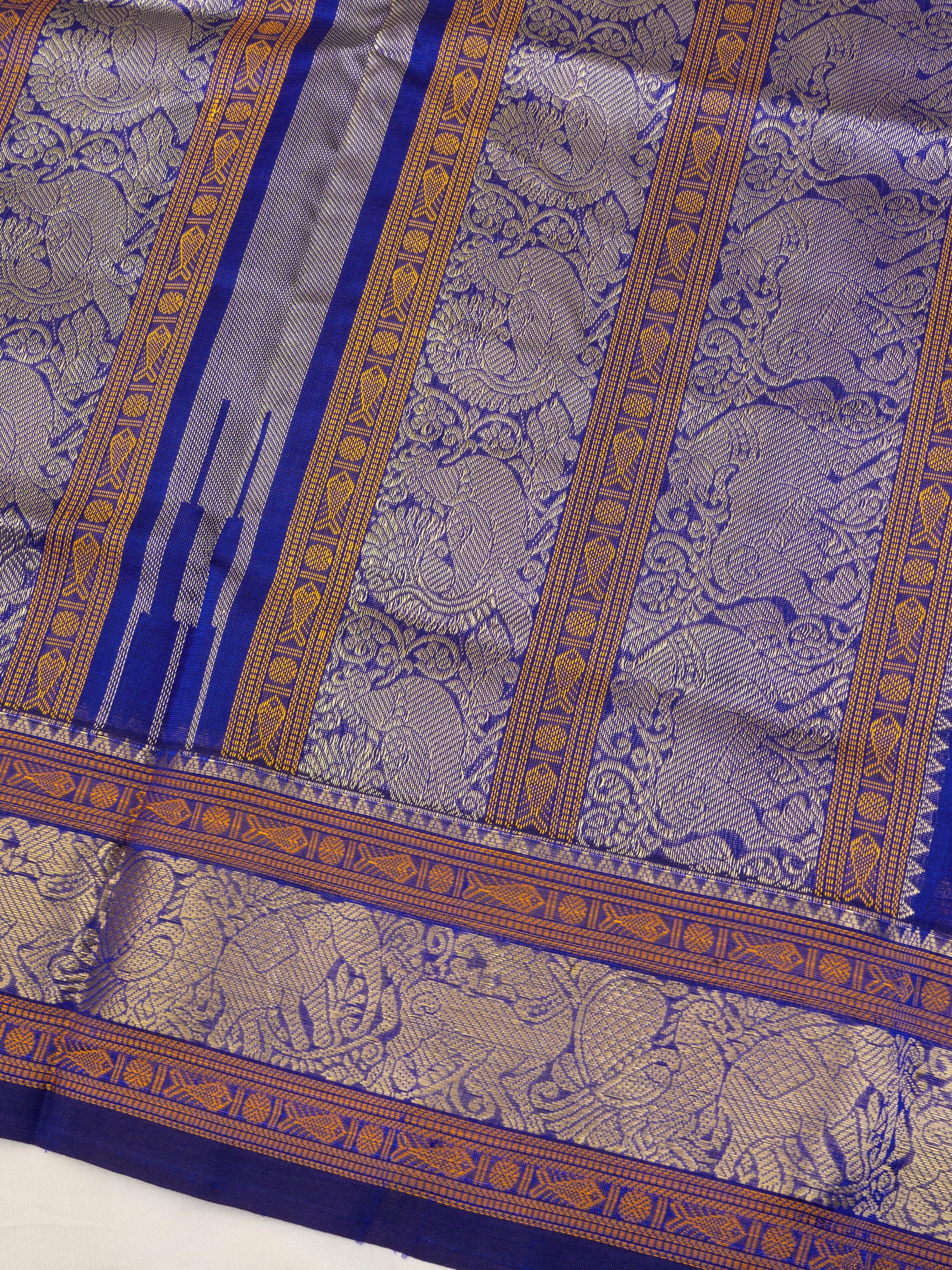MS blue veldhari / Silk Cotton Saree CLSA9579
