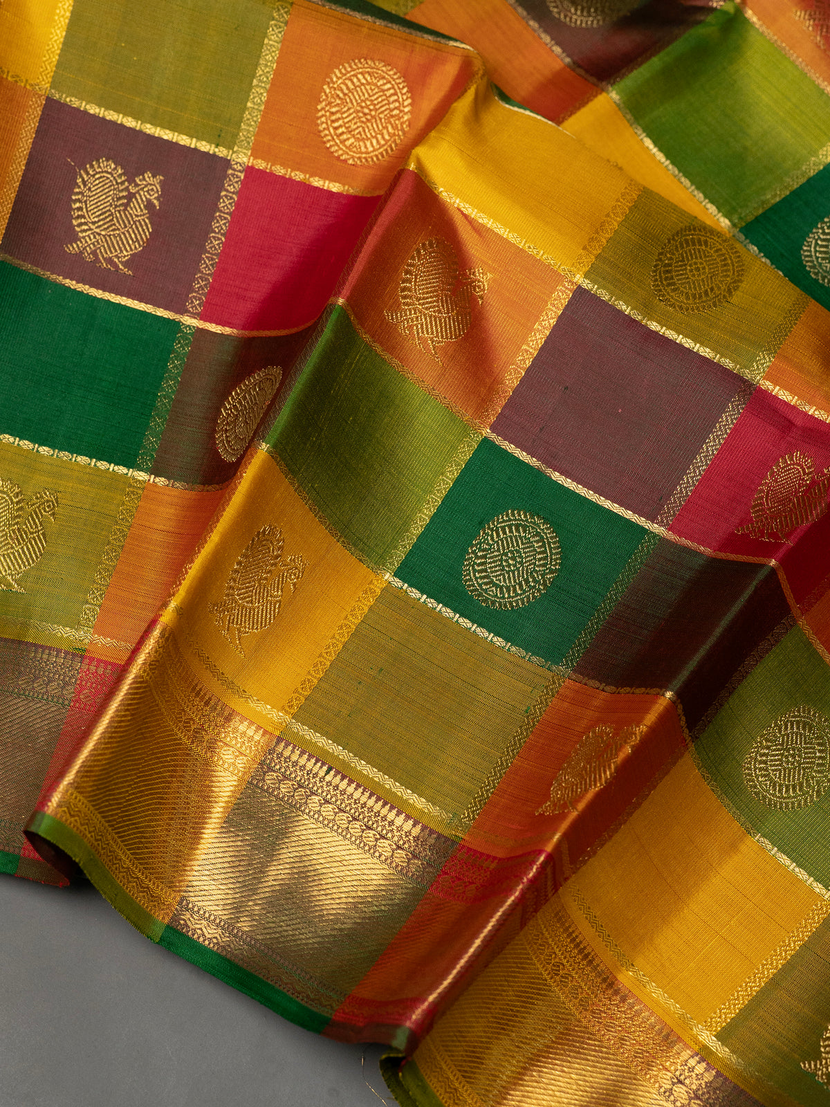 Palum Pazhamum kattam with Zari butta pure Zari /Kanjipuram Silk Saree CLSA11758
