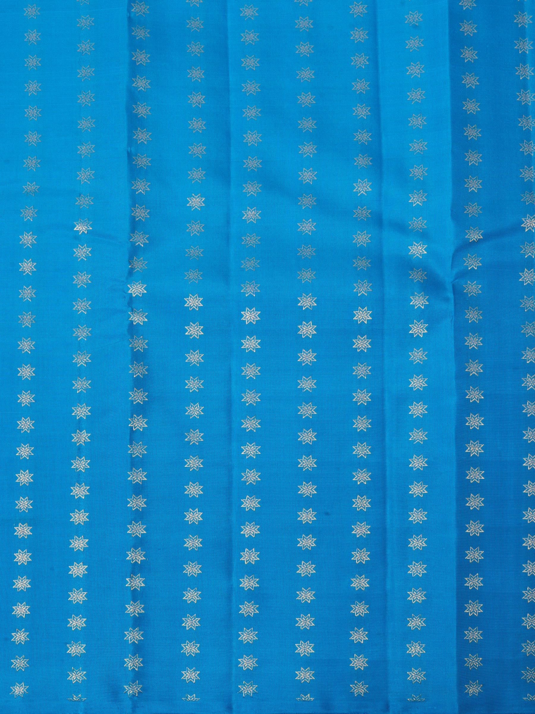 Cyan blue zari butta/ Blouse fabric
