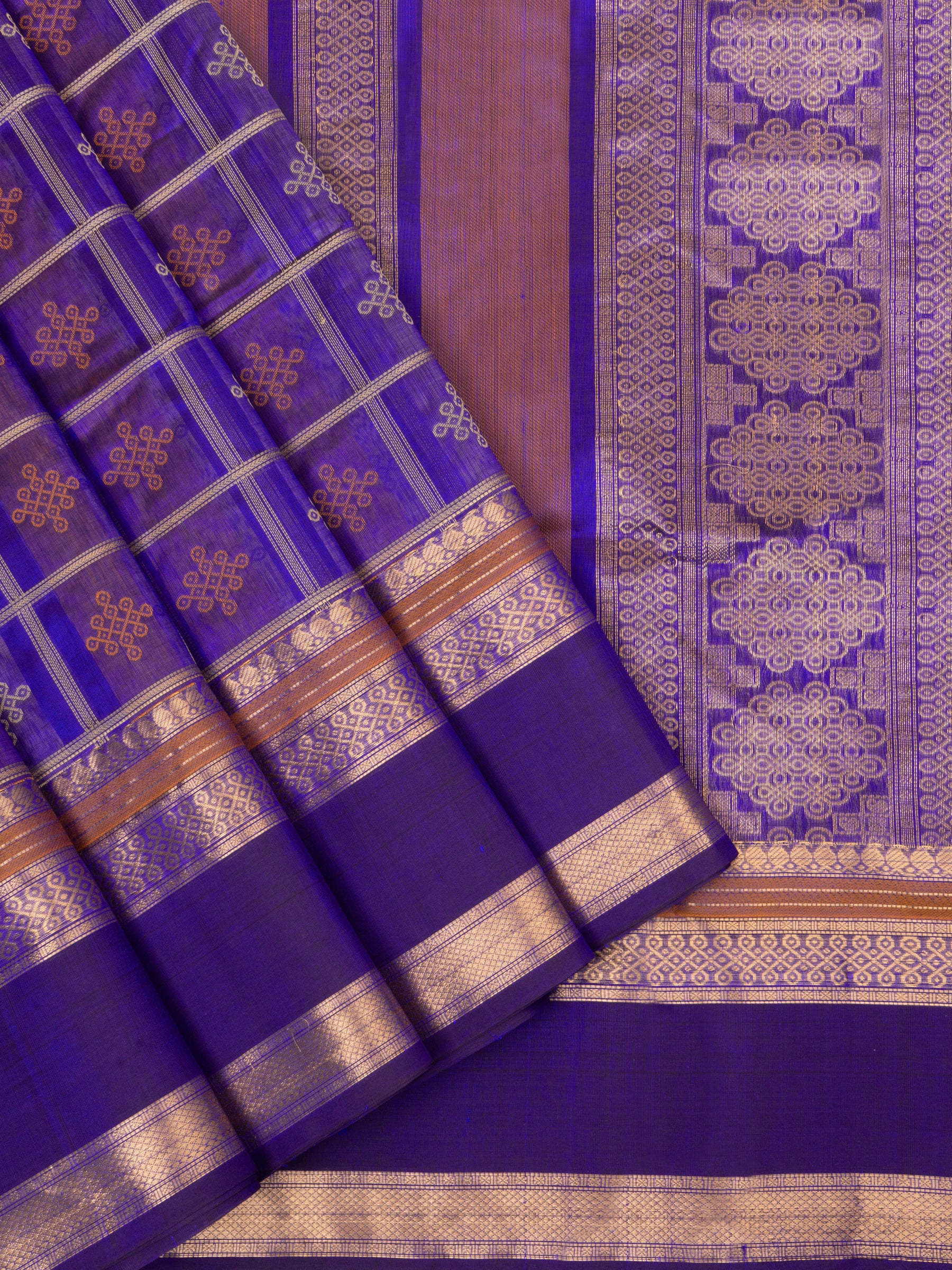 Purple kattam kolam butta / Silk Cotton Saree CLSA5243