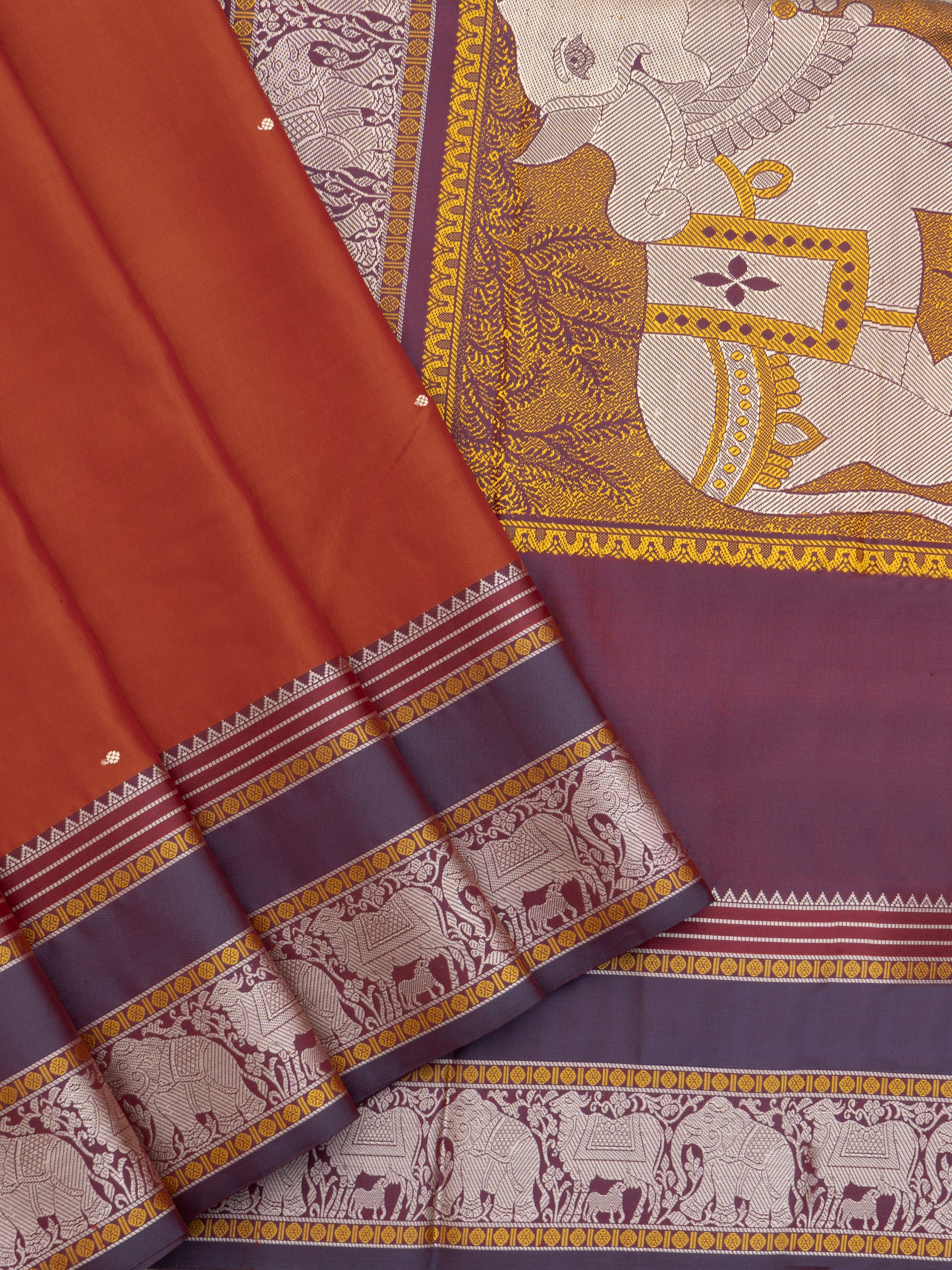 Rust unique pallu/ Special Edition Silk CLSA10195