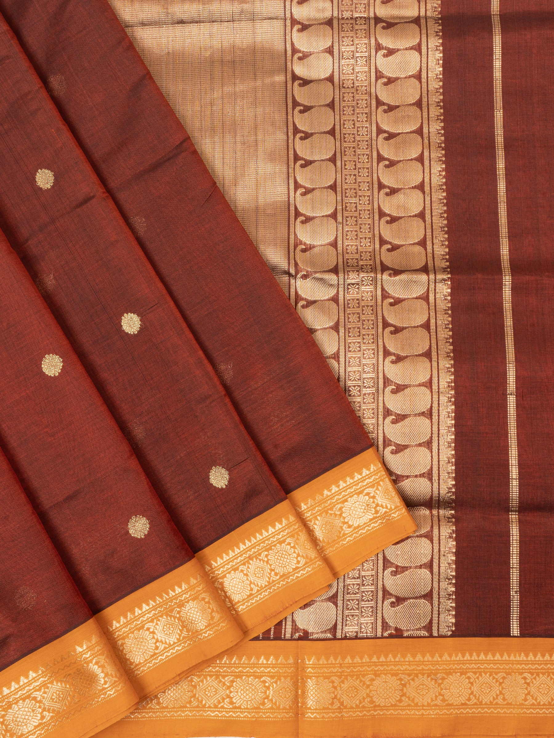 Rust and orange / Silk Cotton