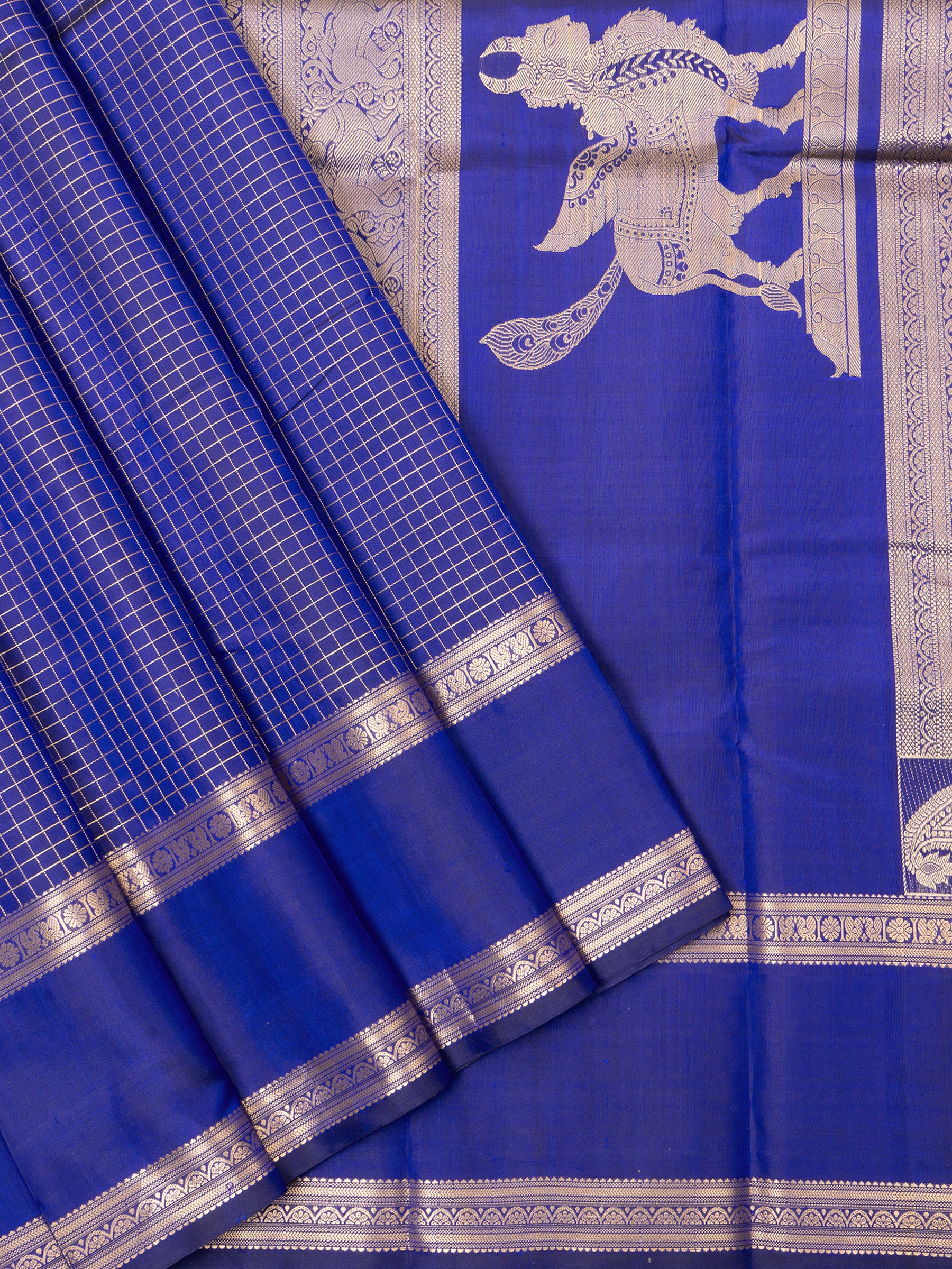 Ink blue rettapet and kamadenu exclusive pallu / special edition kanjipuram silk CLSA5323