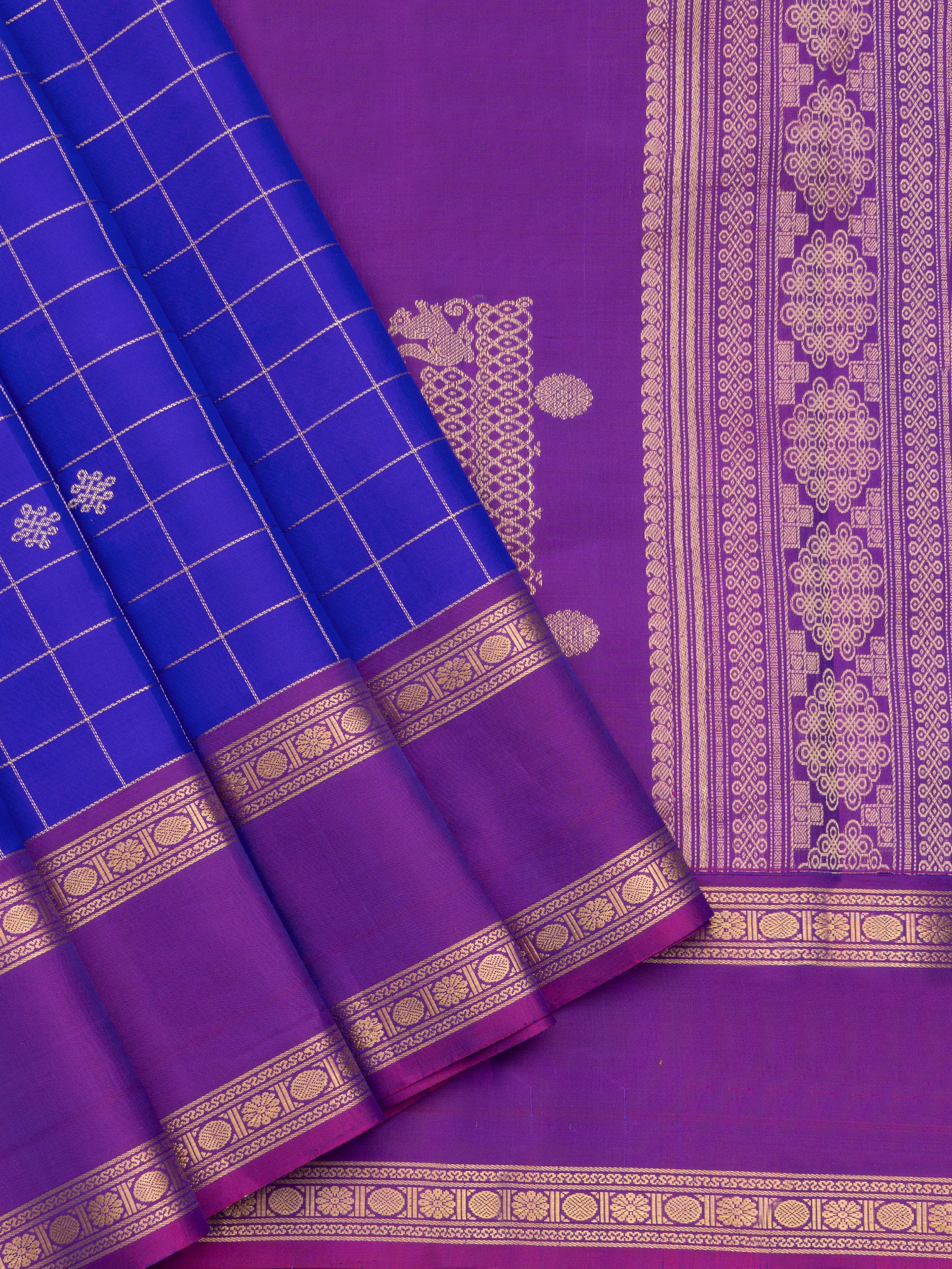 Purple kattam kolam unique pallu /Special Edition Silk CLSA10306