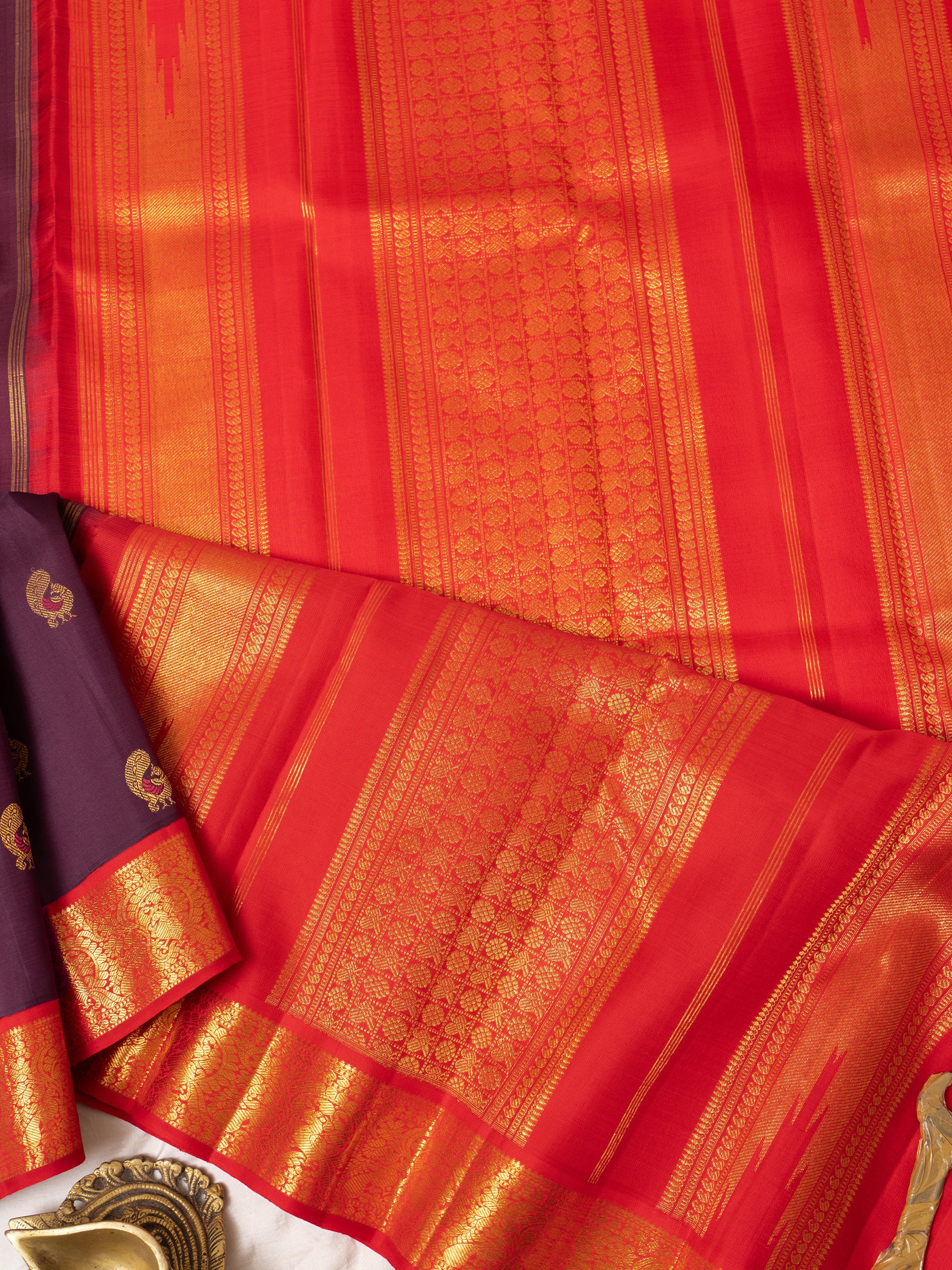 Paaku Meena work butta kai korvai / Kanjipuram Silk Saree CLSA4884