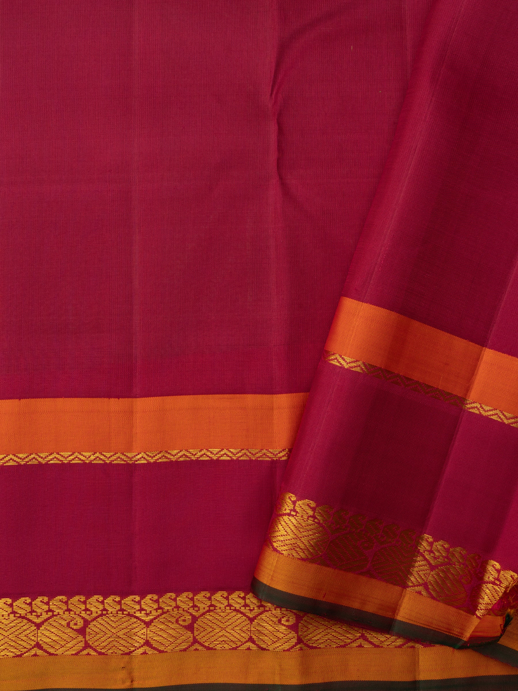Bright green and araku unique border / Arani Silk CLSA10063
