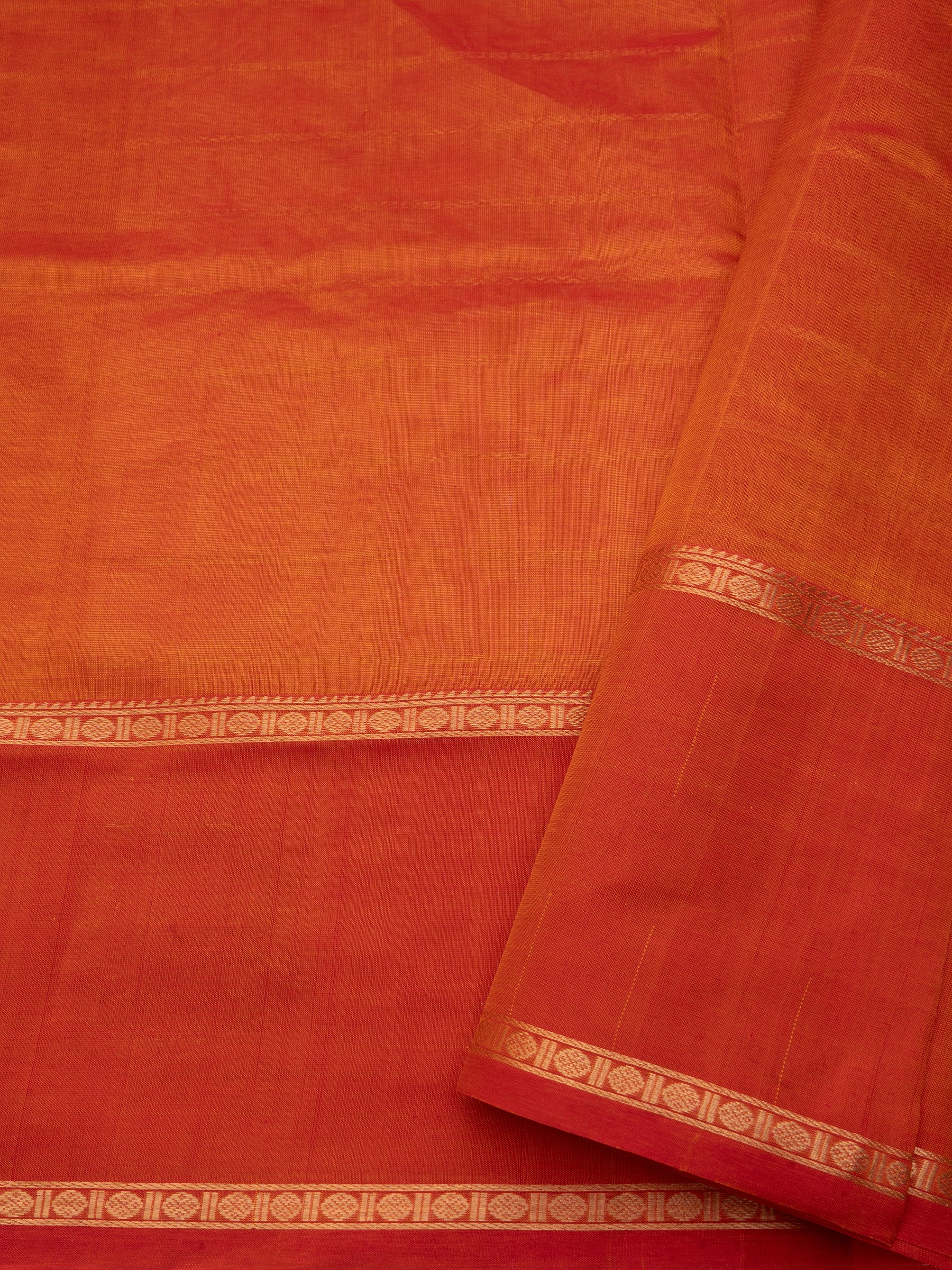 Rustic orange veldhari border butta/ Silk Cotton Saree CLSA10244